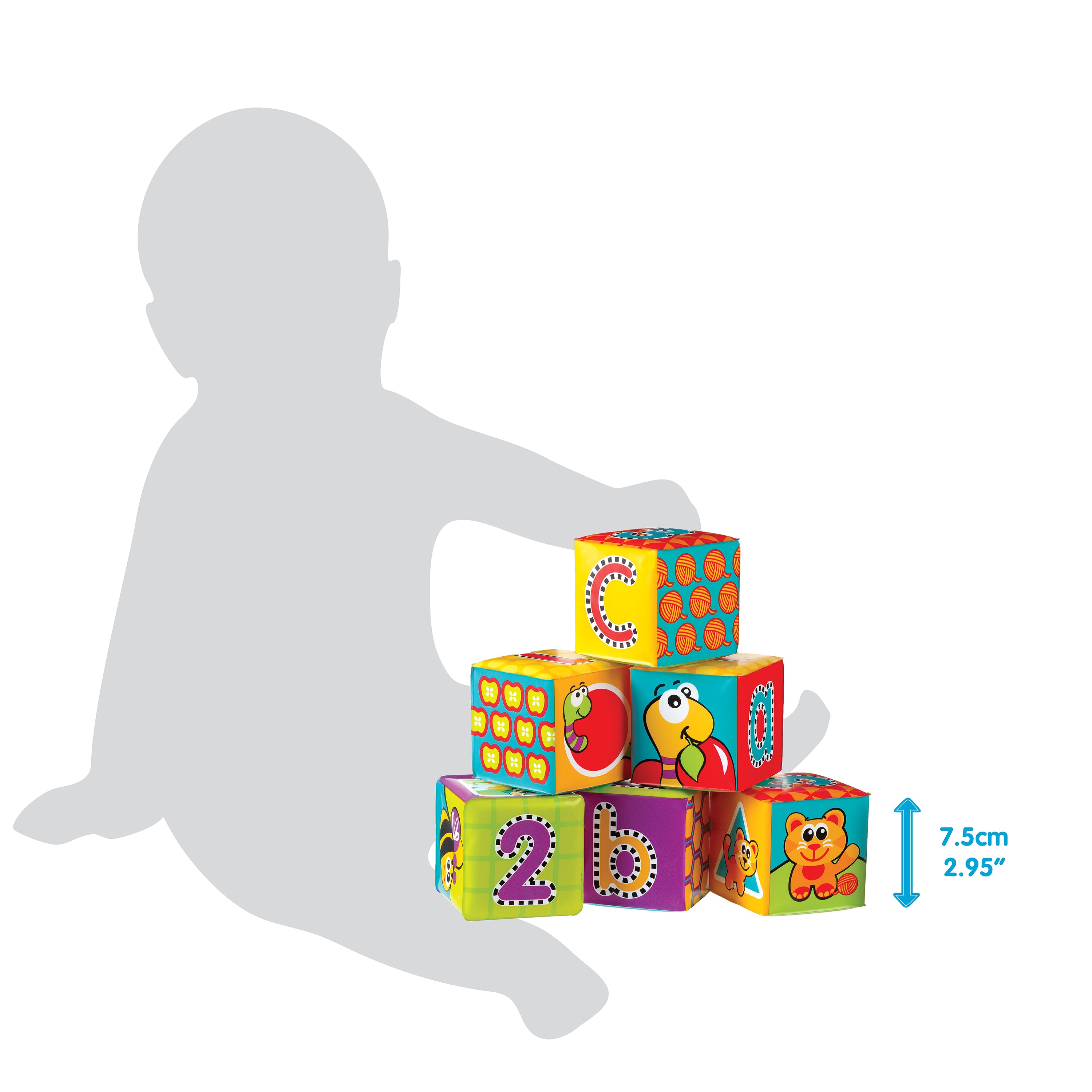 Playgro Splash and Learn Bath Soft Blocks - 6 pcs