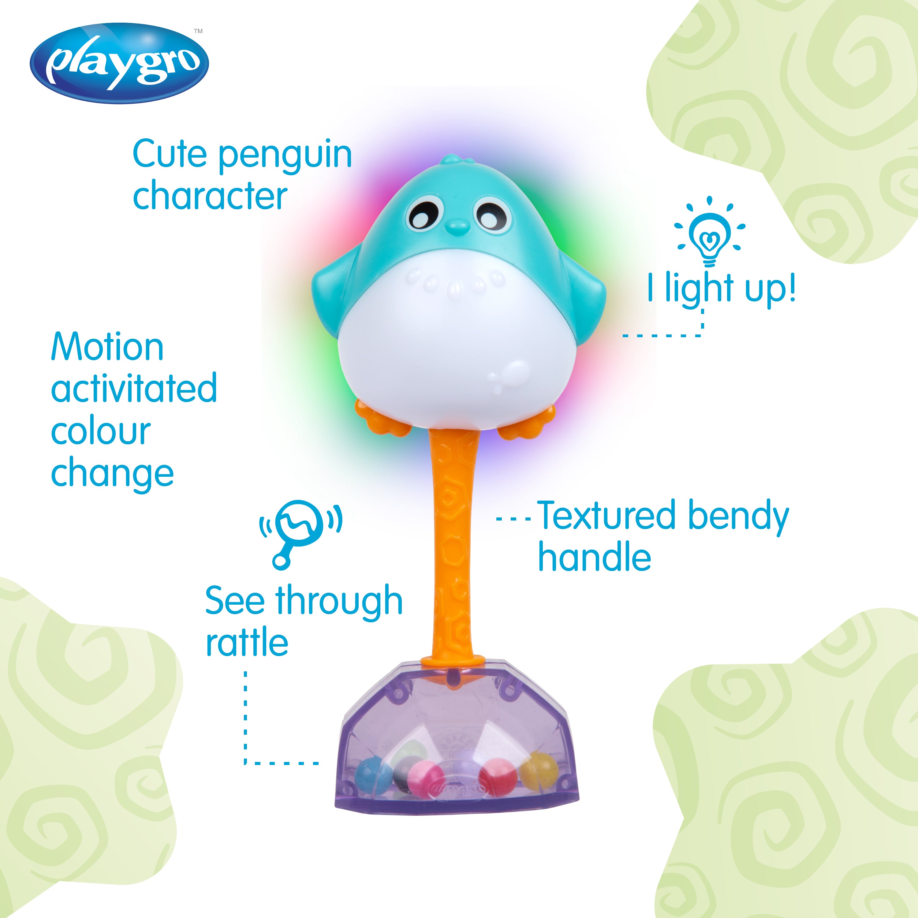 Playgro Light Me Up Penguin Rattle