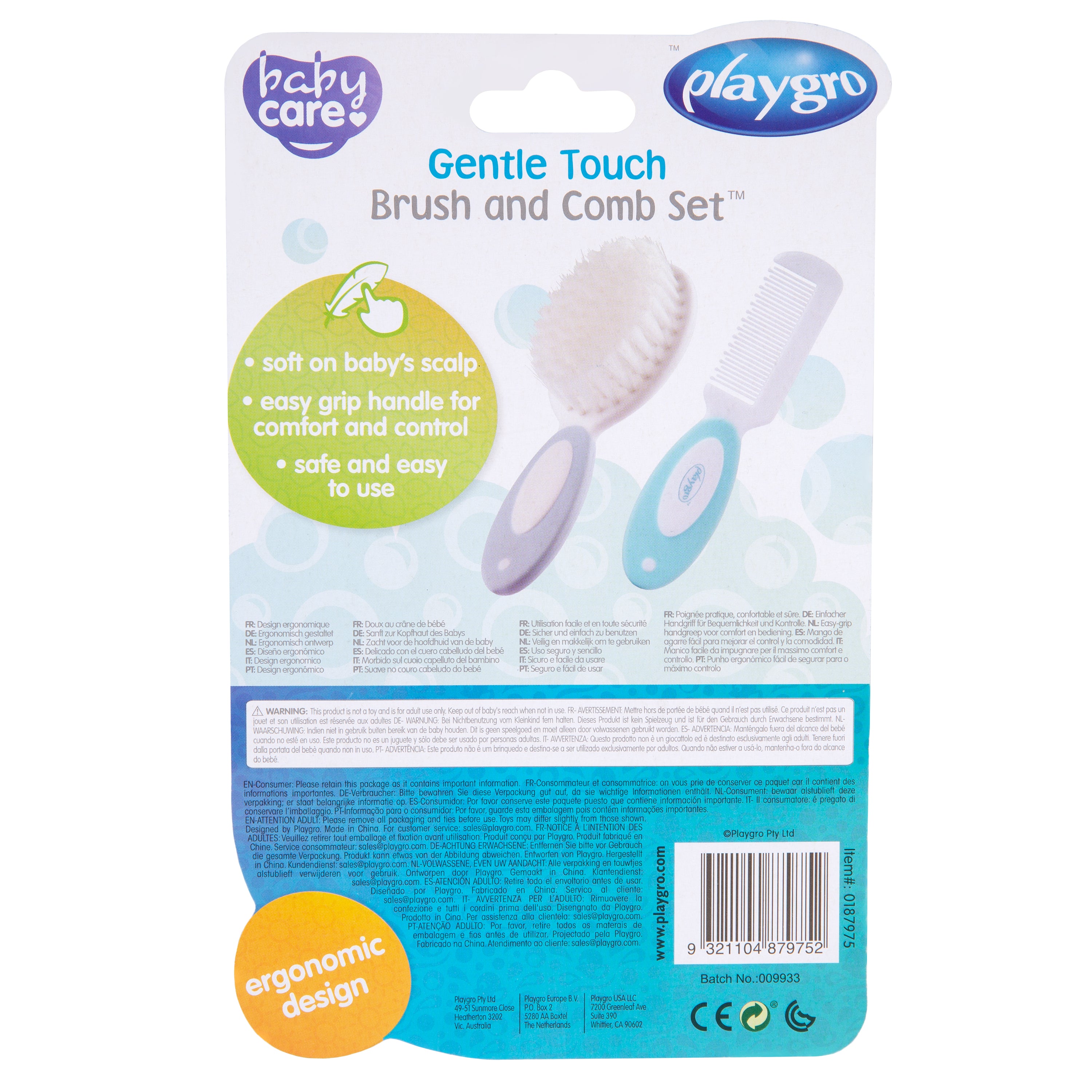 Playgro Gentle Touch Brush and Comb Set