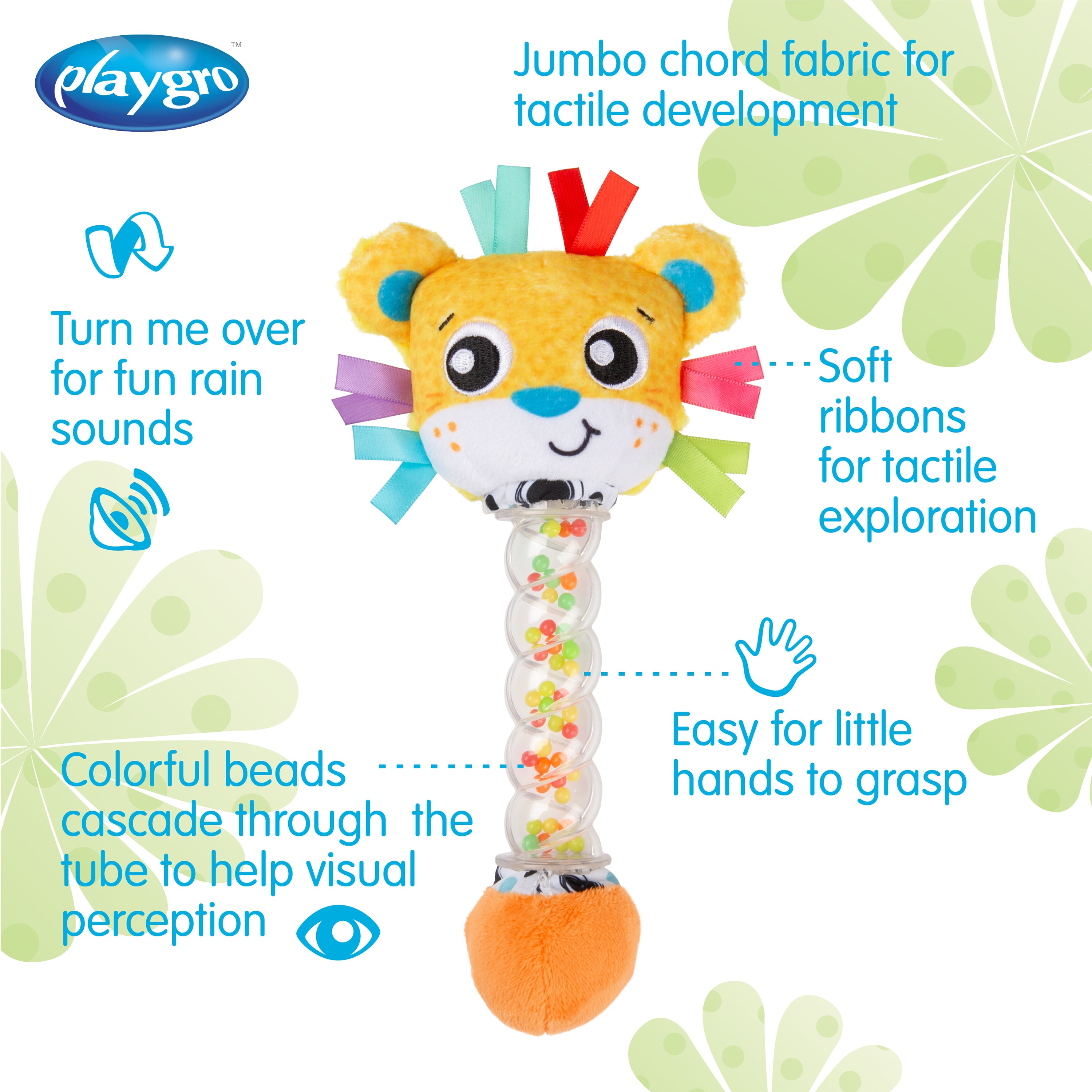 Playgro Safari Shaker Rain Rattle Stick