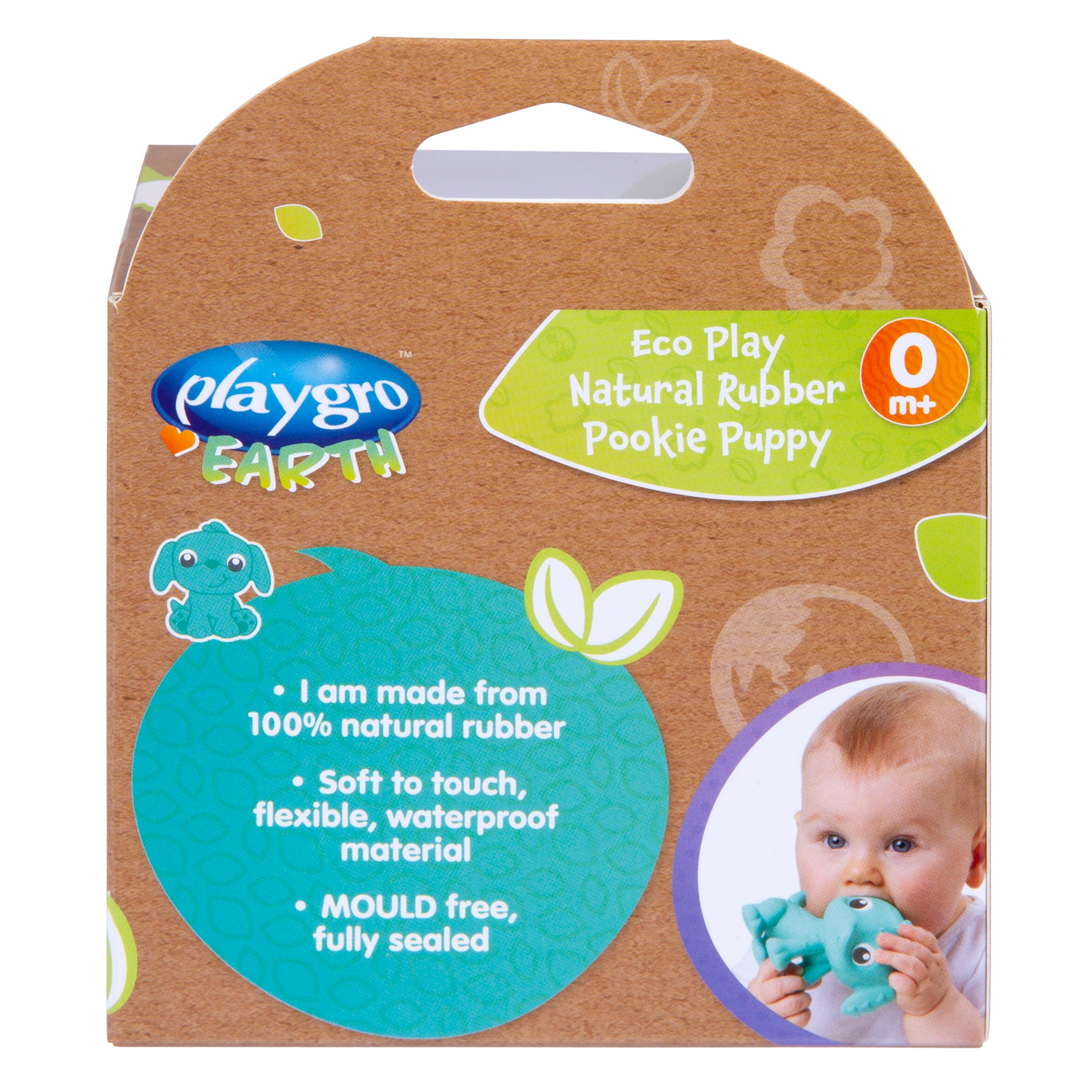 Playgro Eco Play Natural Rubber Dog - Turquoise