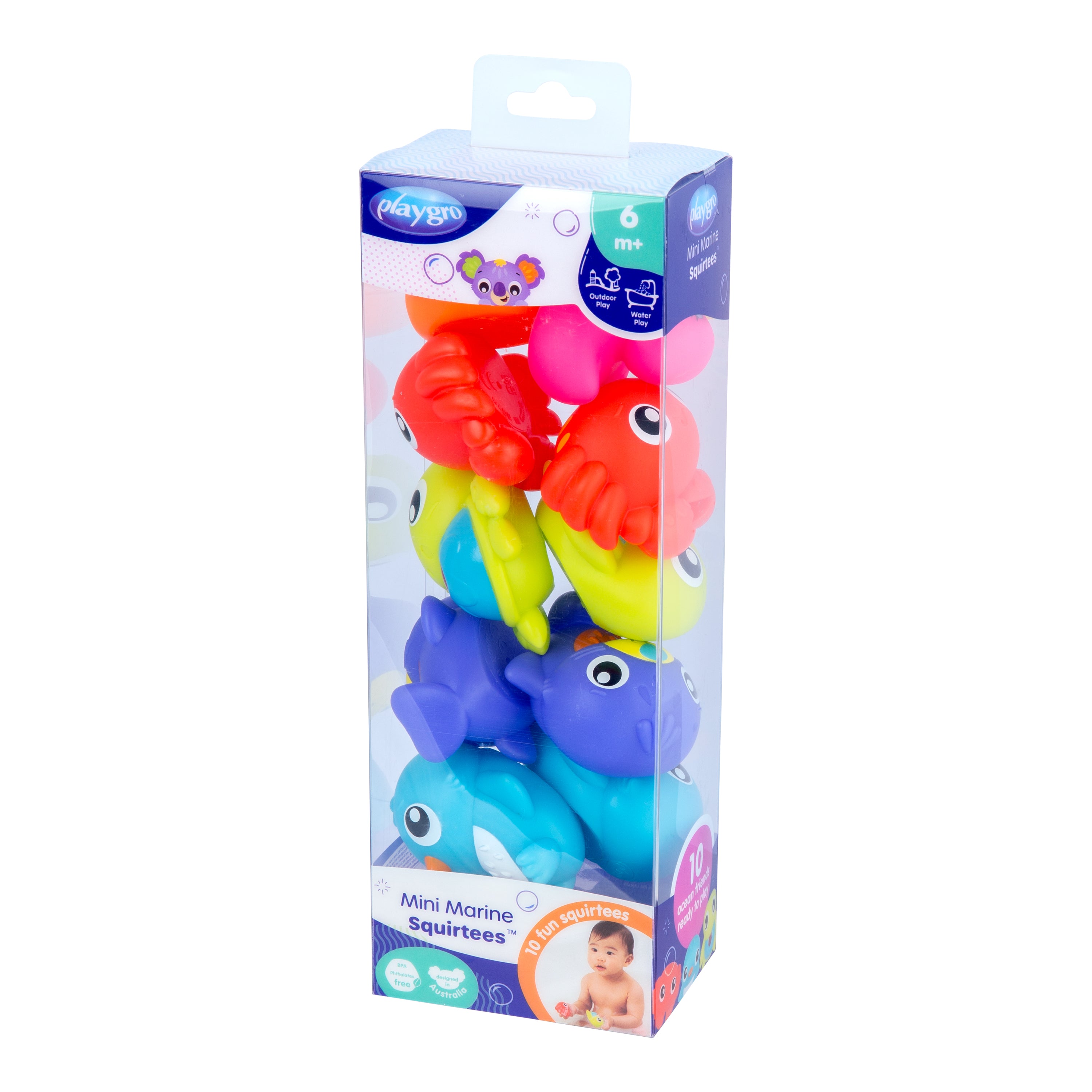 Playgro Mini Marine Squirtees (10 Pack)