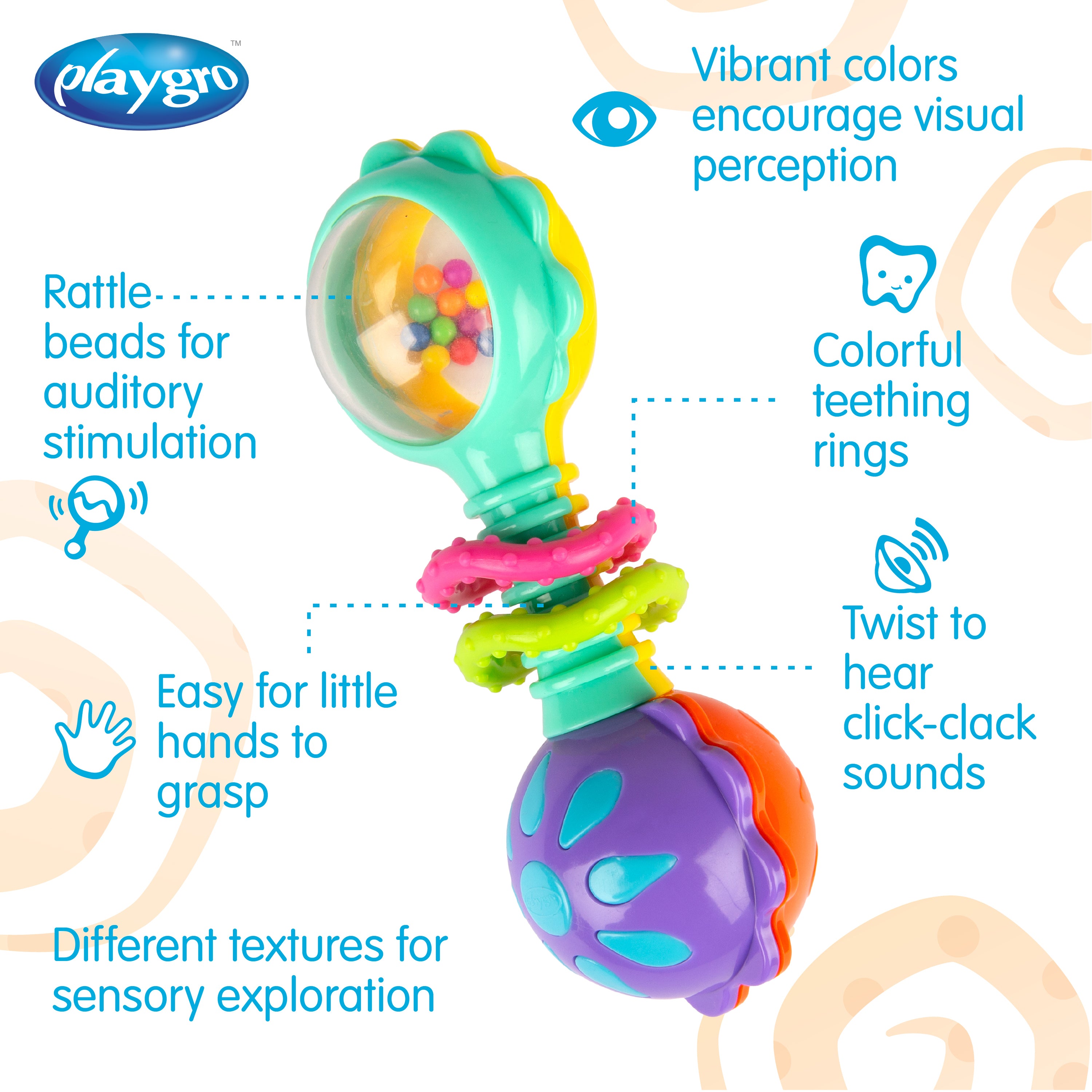 Playgro Twisting Barbell Rattle