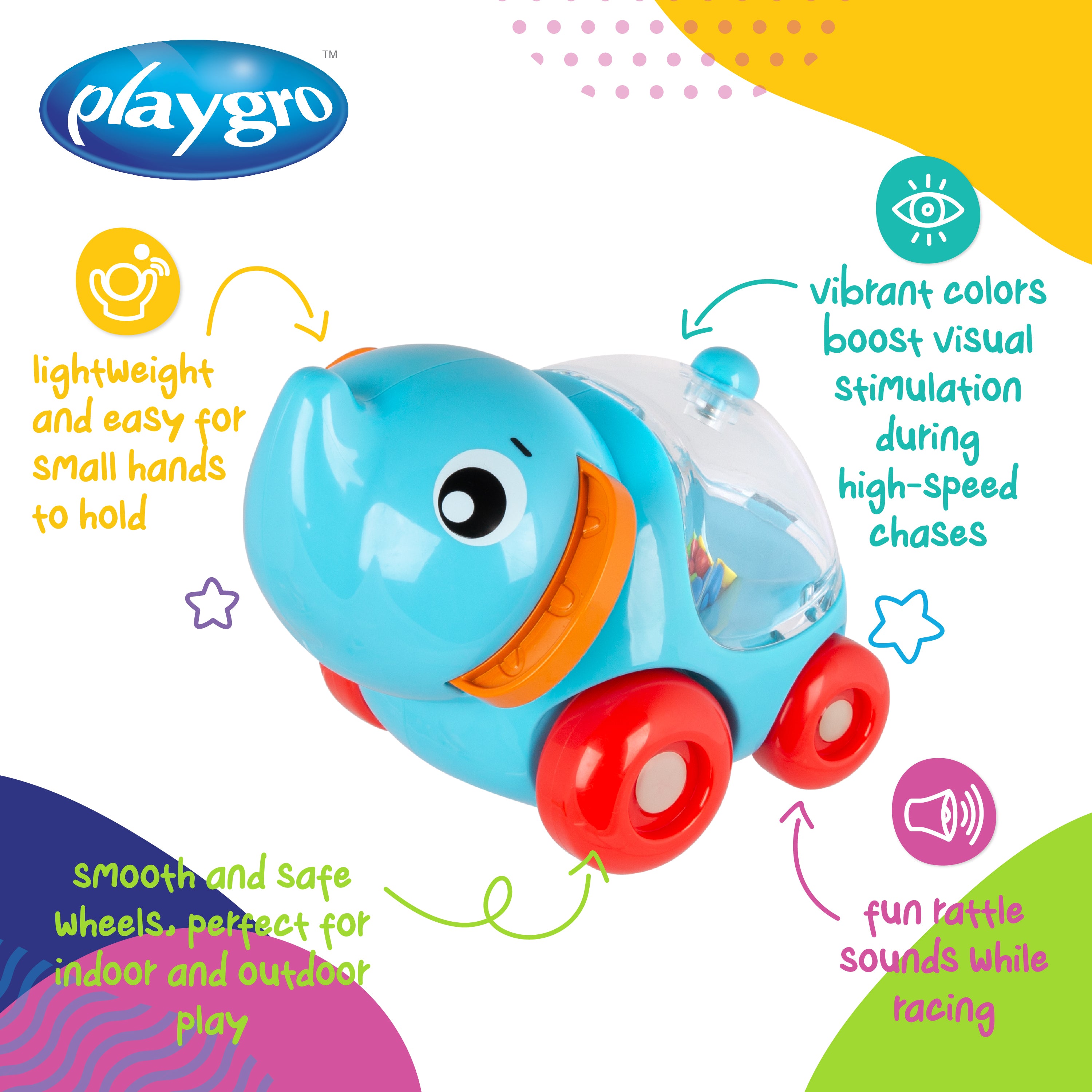 Playgro Rattle Racer Elly Elephant