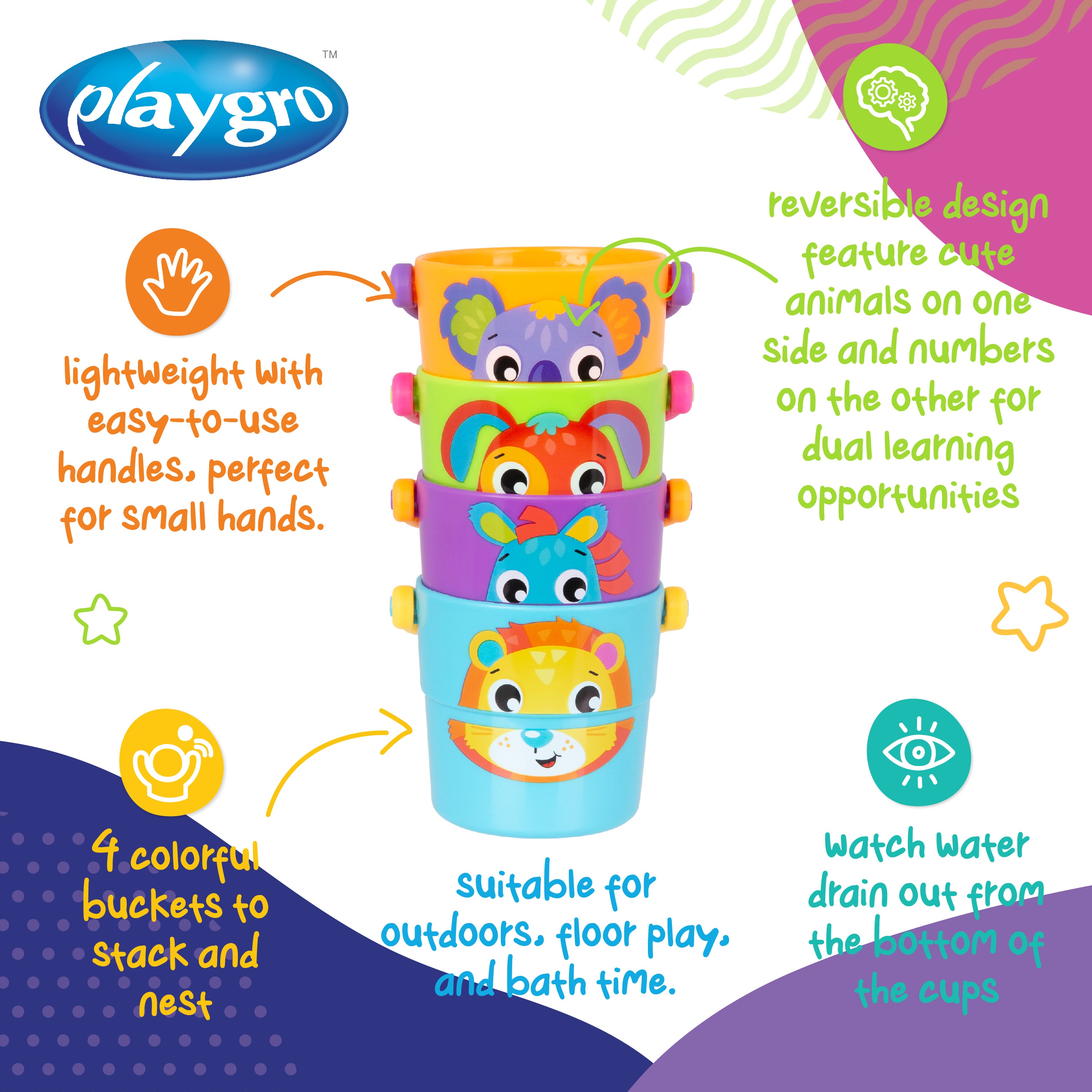 Playgro First Fun Animals Buckets