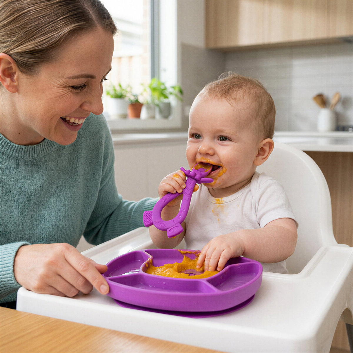 Clip Clop Dip & Flip Spoon - Purple