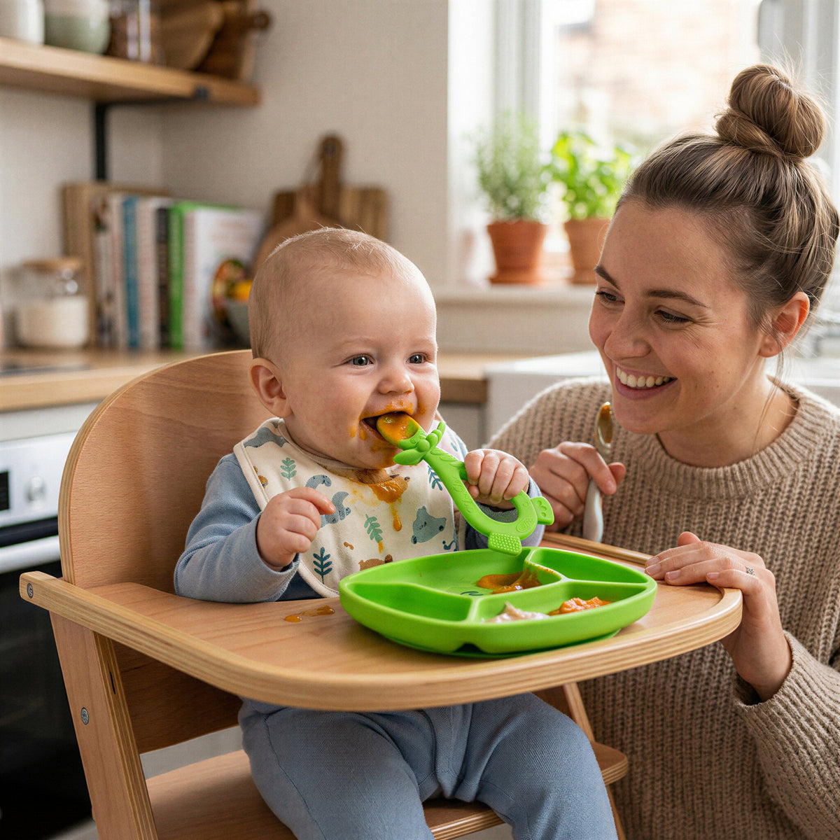 Clip Clop Dip & Flip Spoon - Green