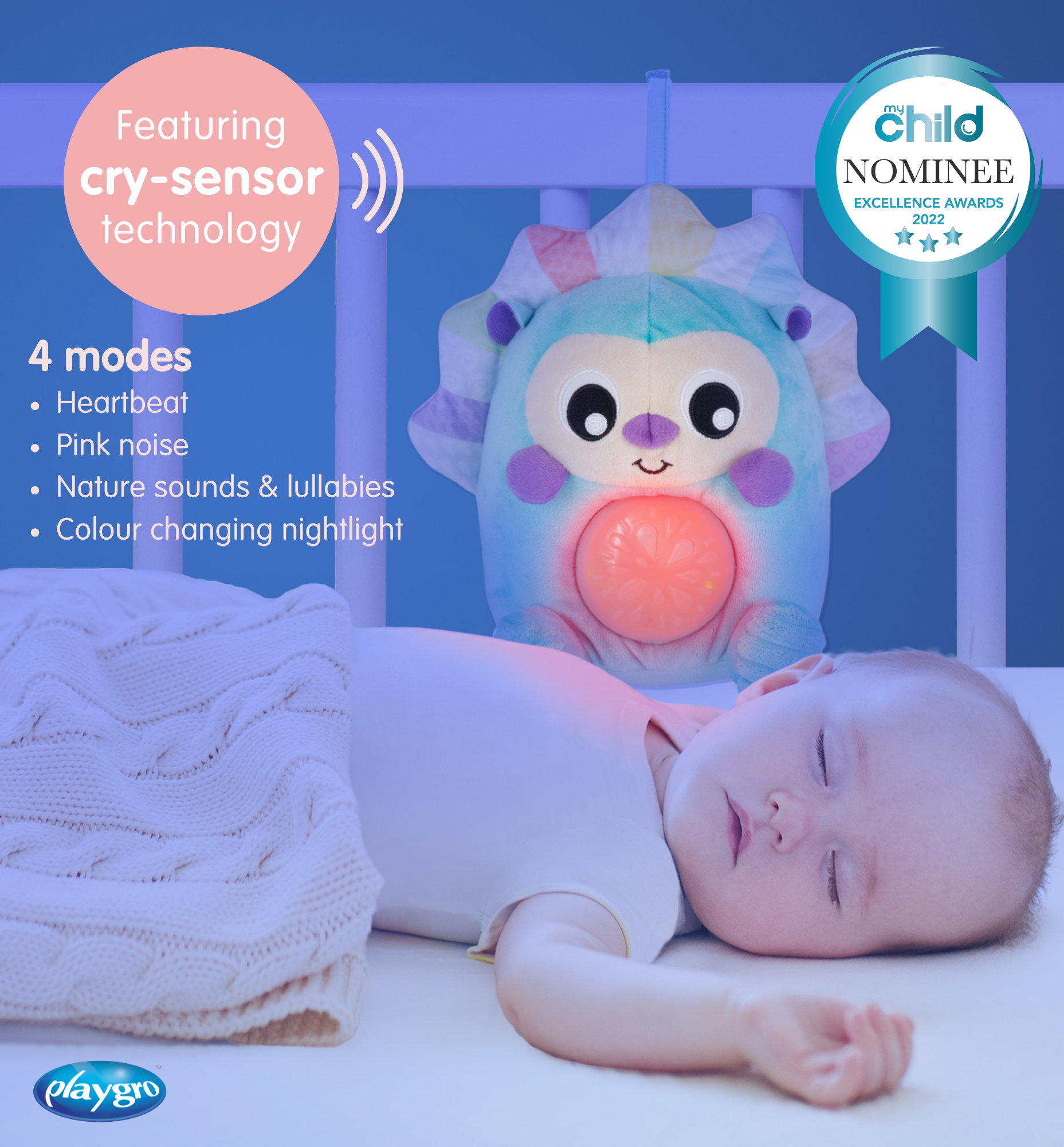 Playgro Dreamtime Soothing Sounds and Lights Hedgehog