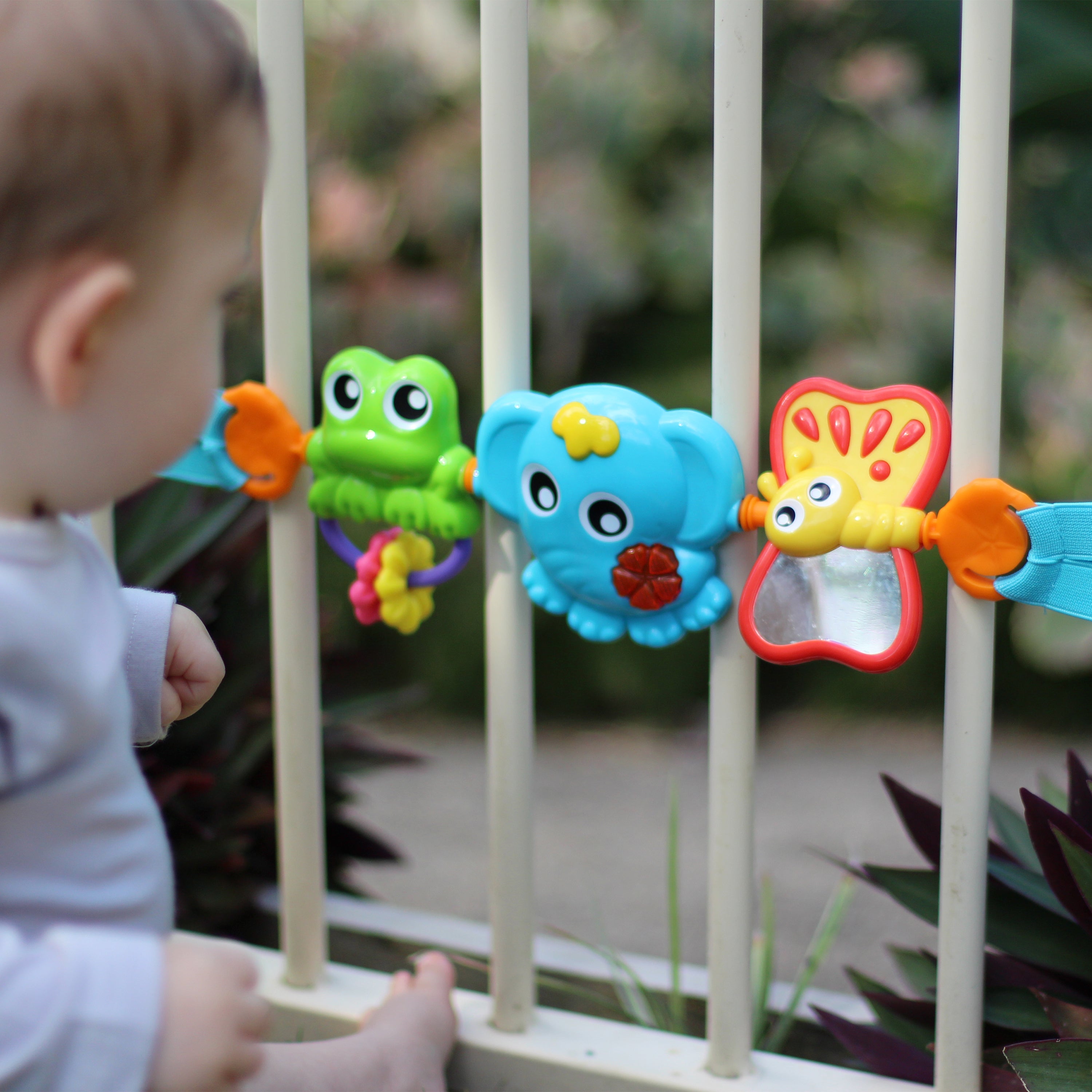 Playgro Travel Trio Musical Pram Tie