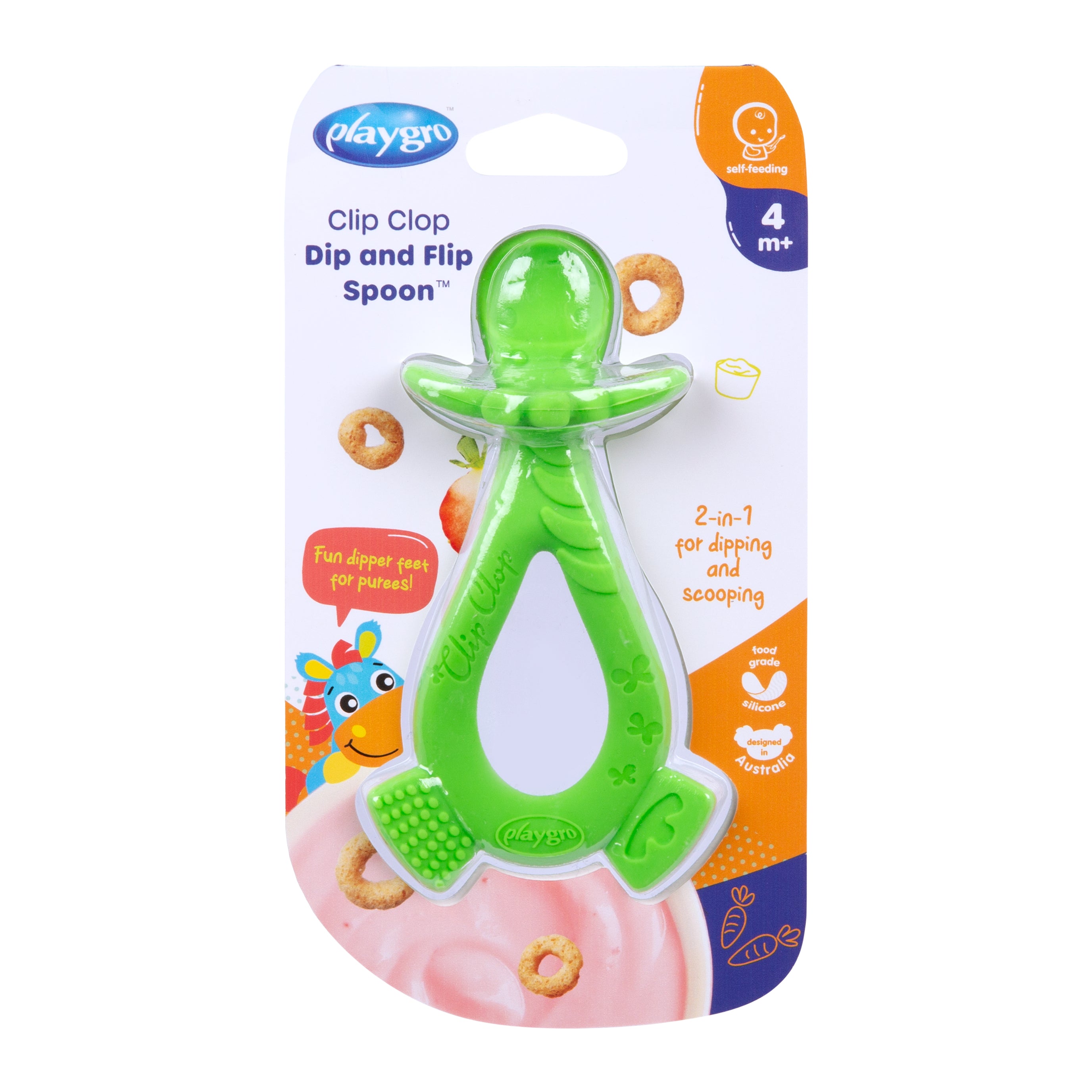 Clip Clop Dip & Flip Spoon - Green