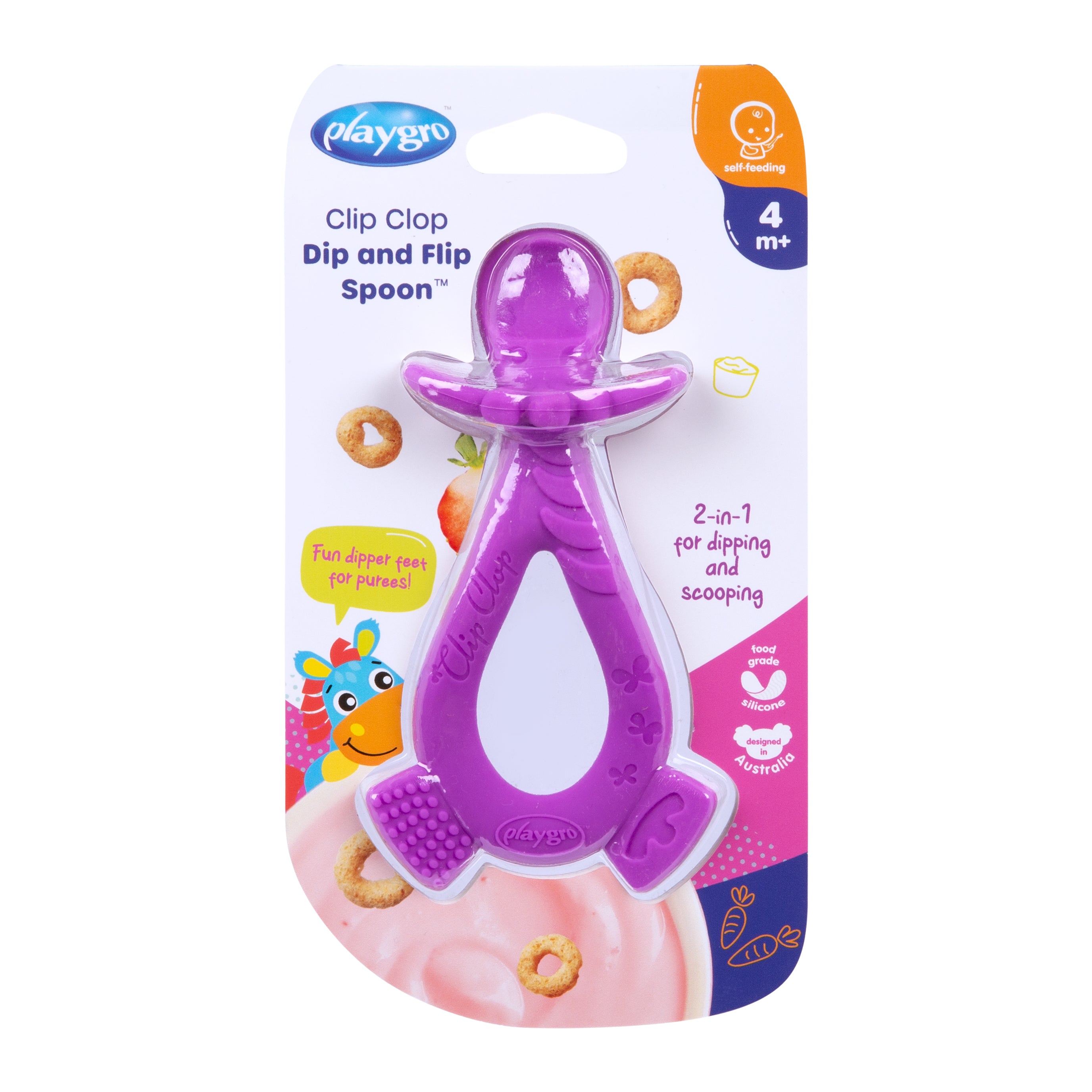 Clip Clop Dip & Flip Spoon - Purple