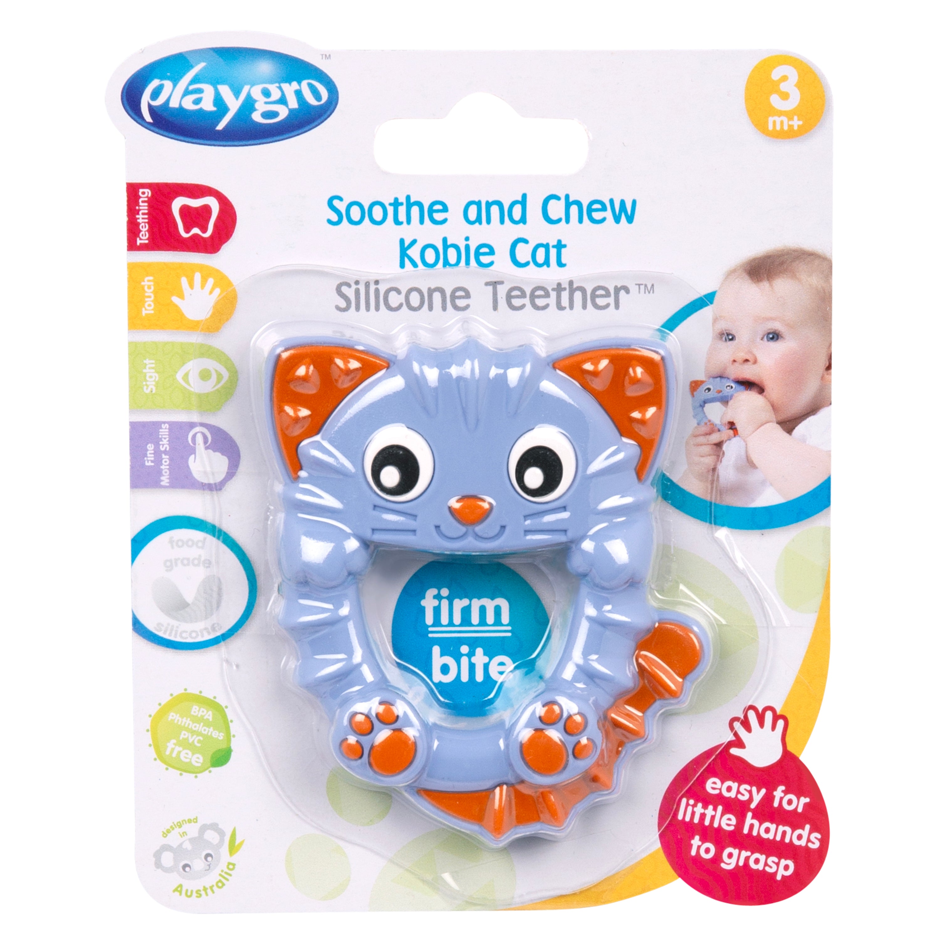 Playgro Soothe and Chew Kobie Cat Silicone Teether