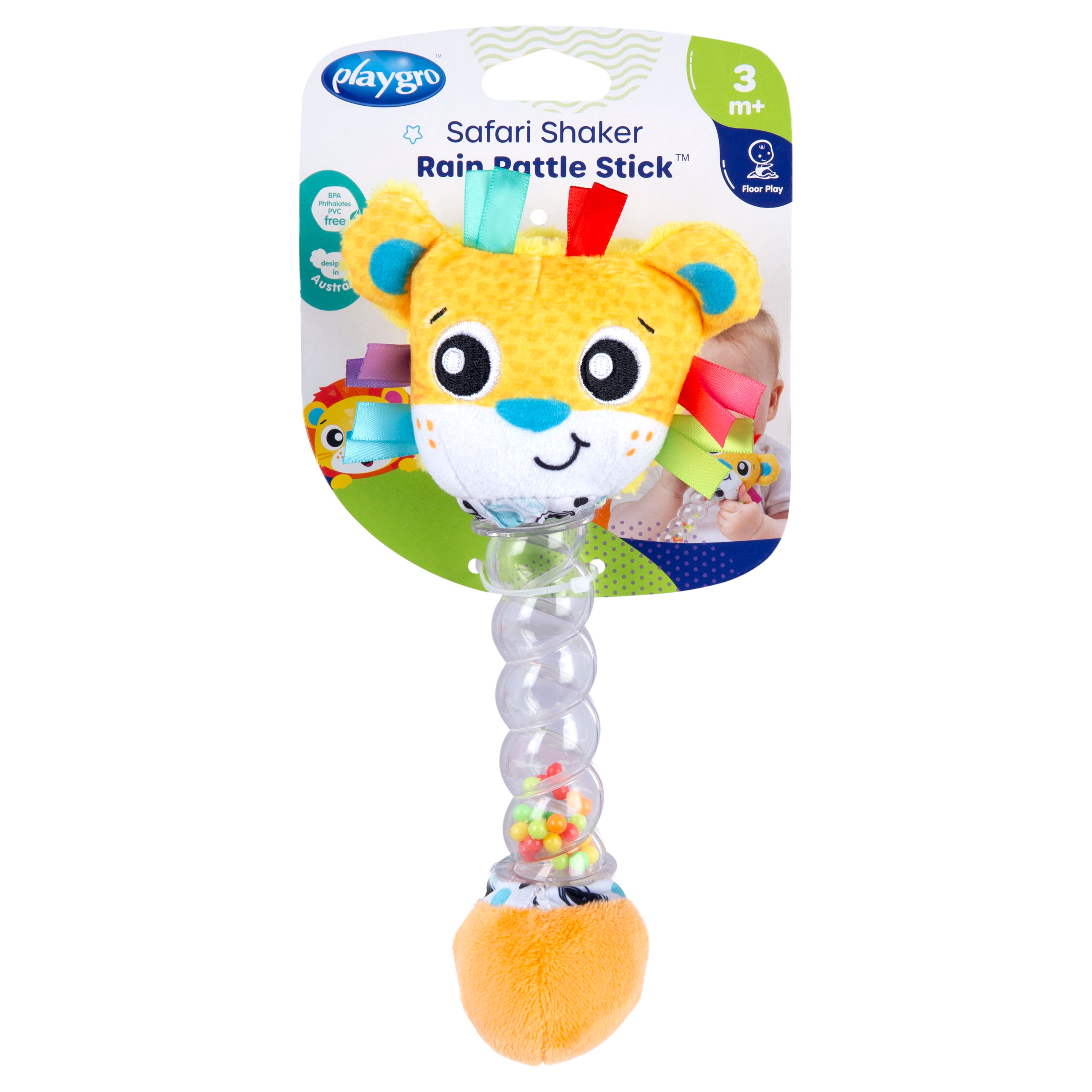 Playgro Safari Shaker Rain Rattle Stick