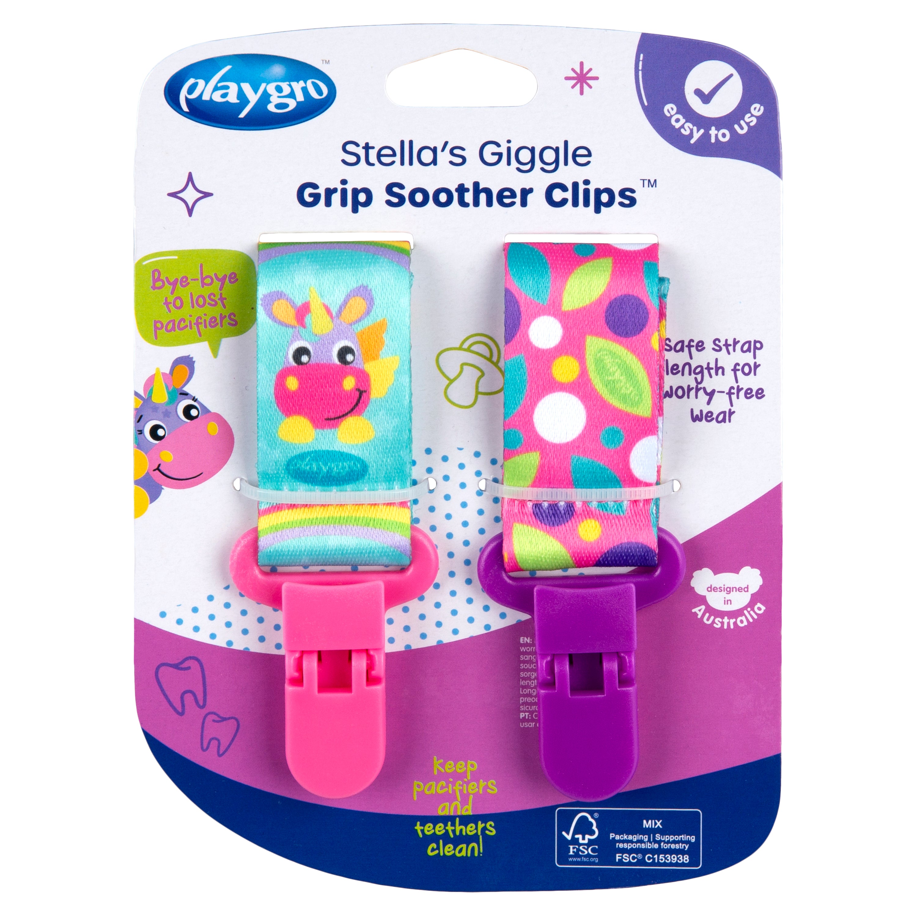 Stella's Giggle Grip Soother Clips