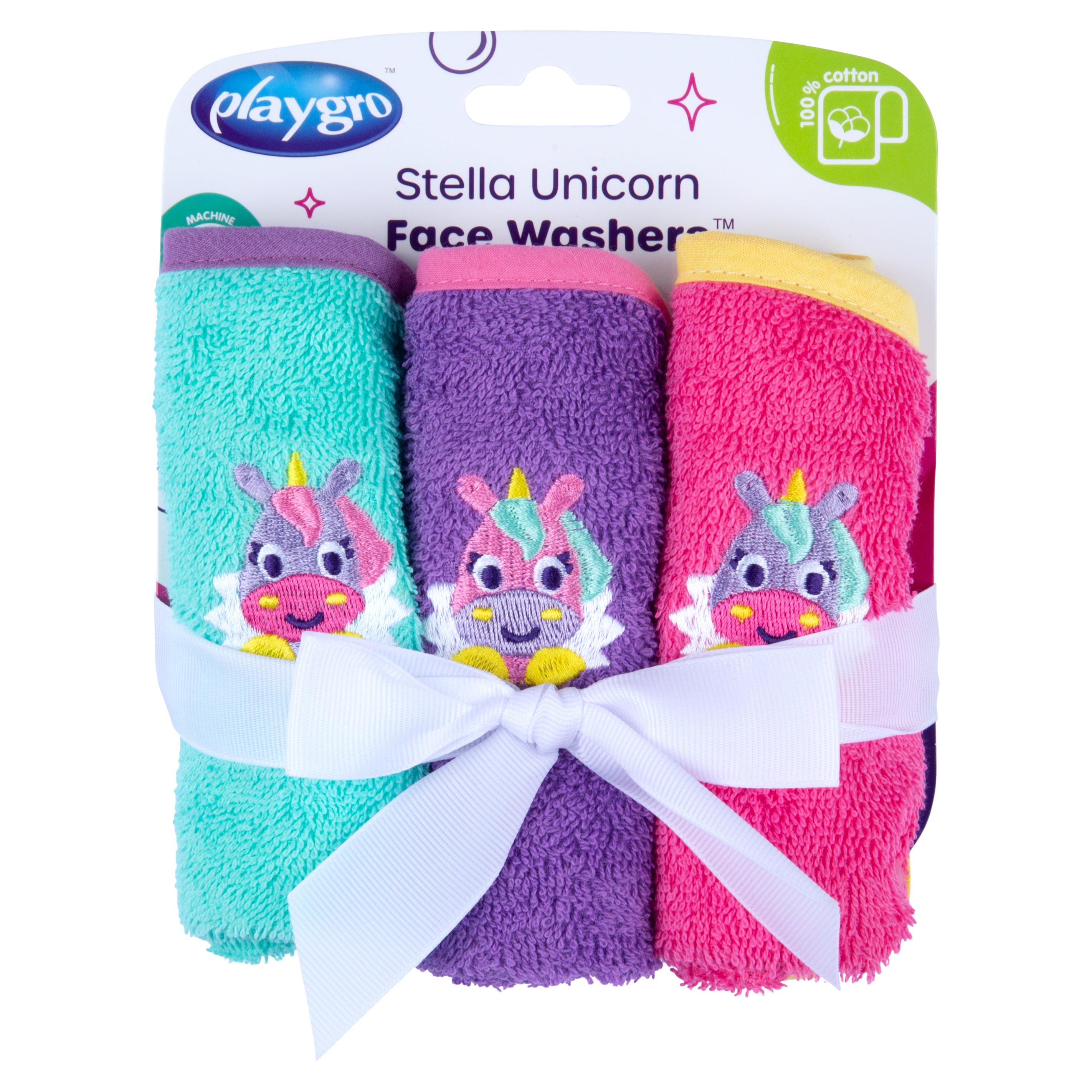 Playgro Stella Unicorn Face Washers