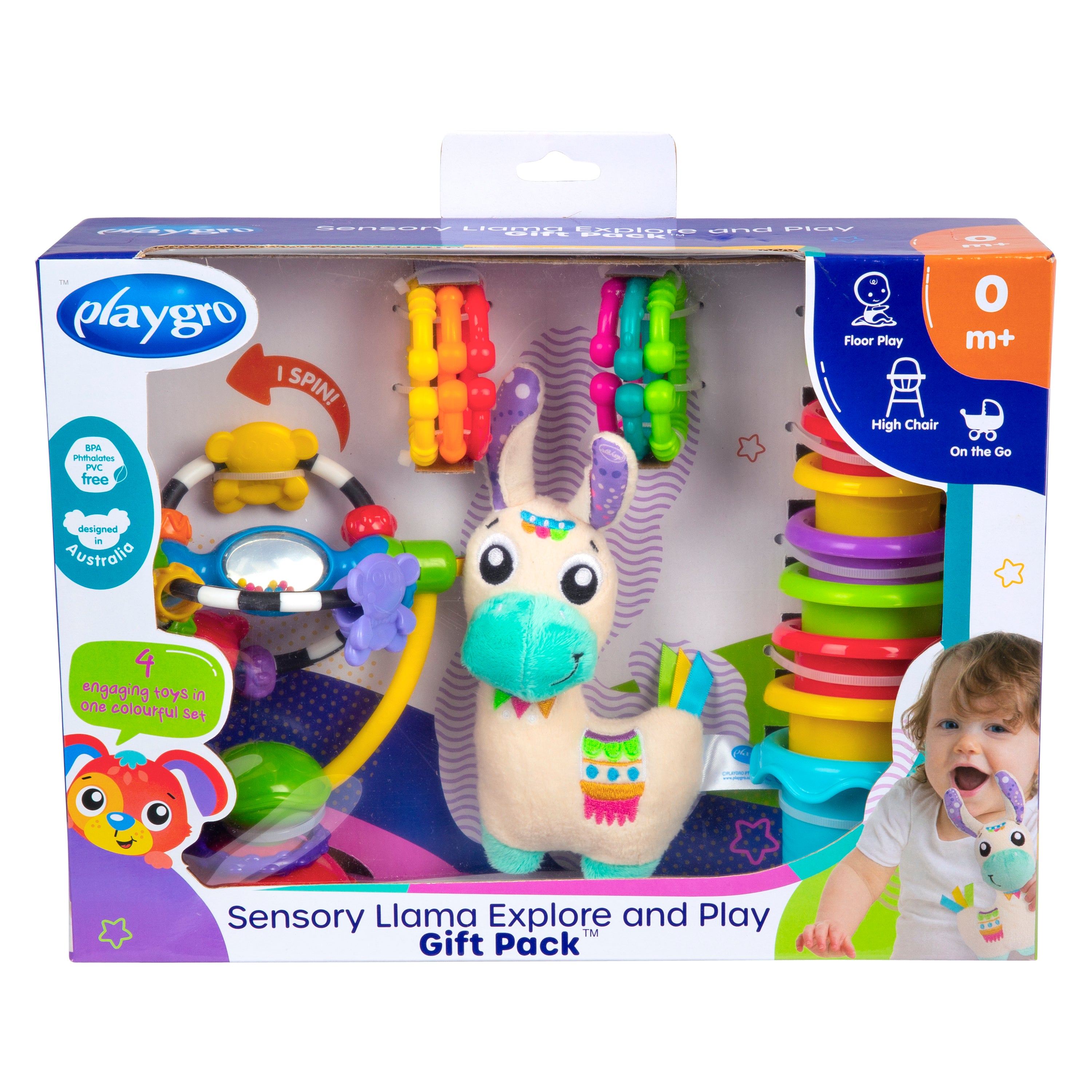 Playgro Sensory Llama Explore and Play Gift Pack