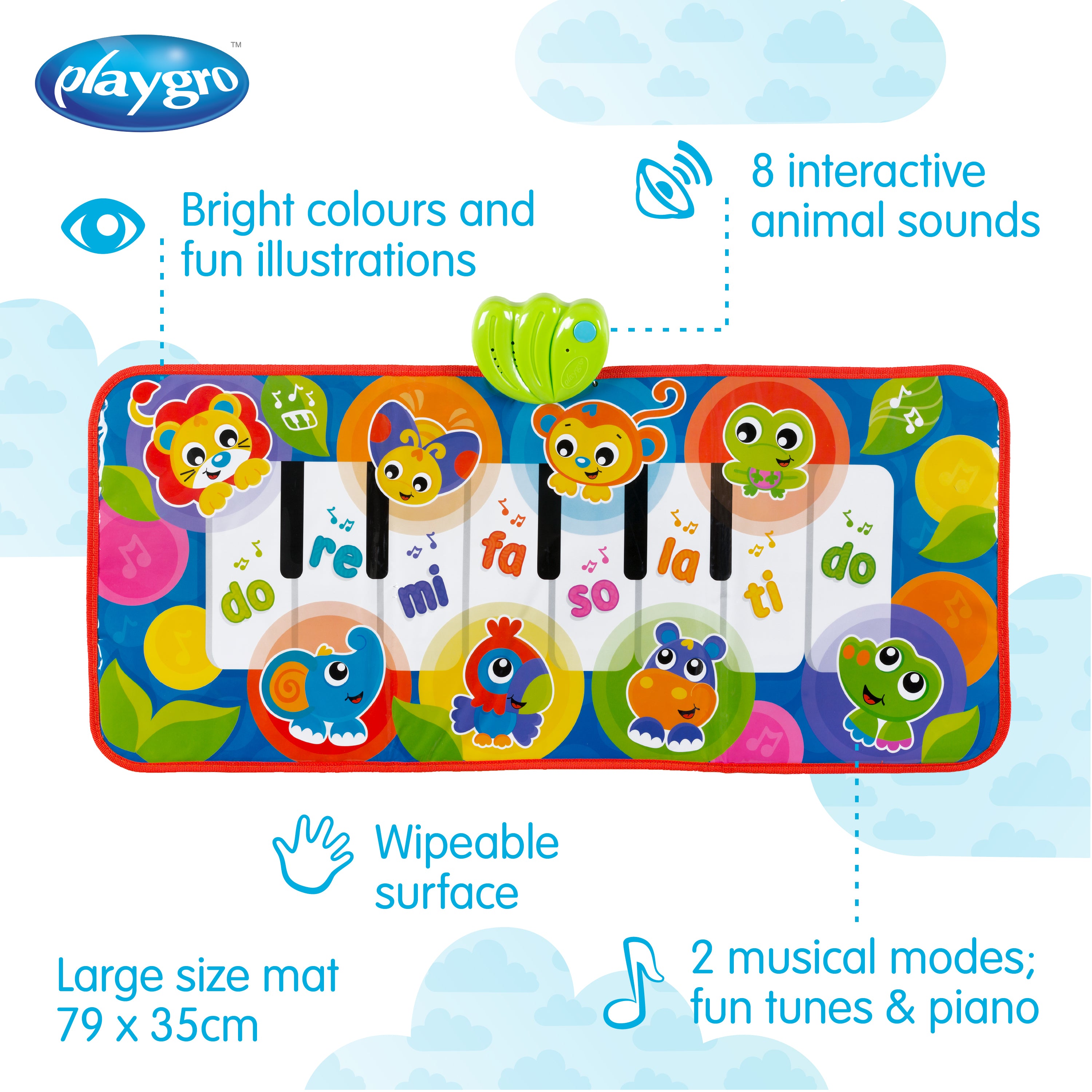 Playgro Jumbo Jungle Musical Piano Mat