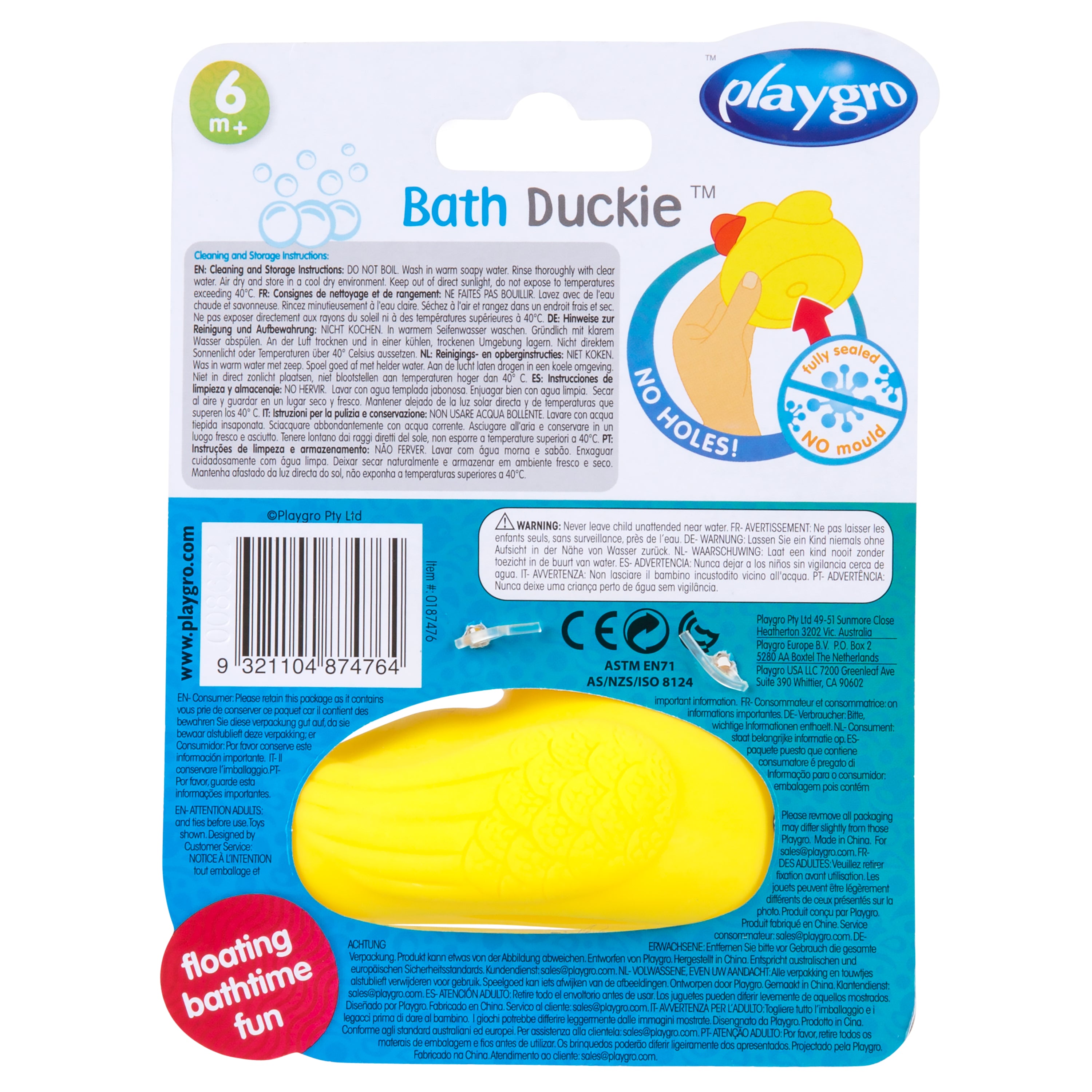 Playgro Bath Duckie - Fully Sealed
