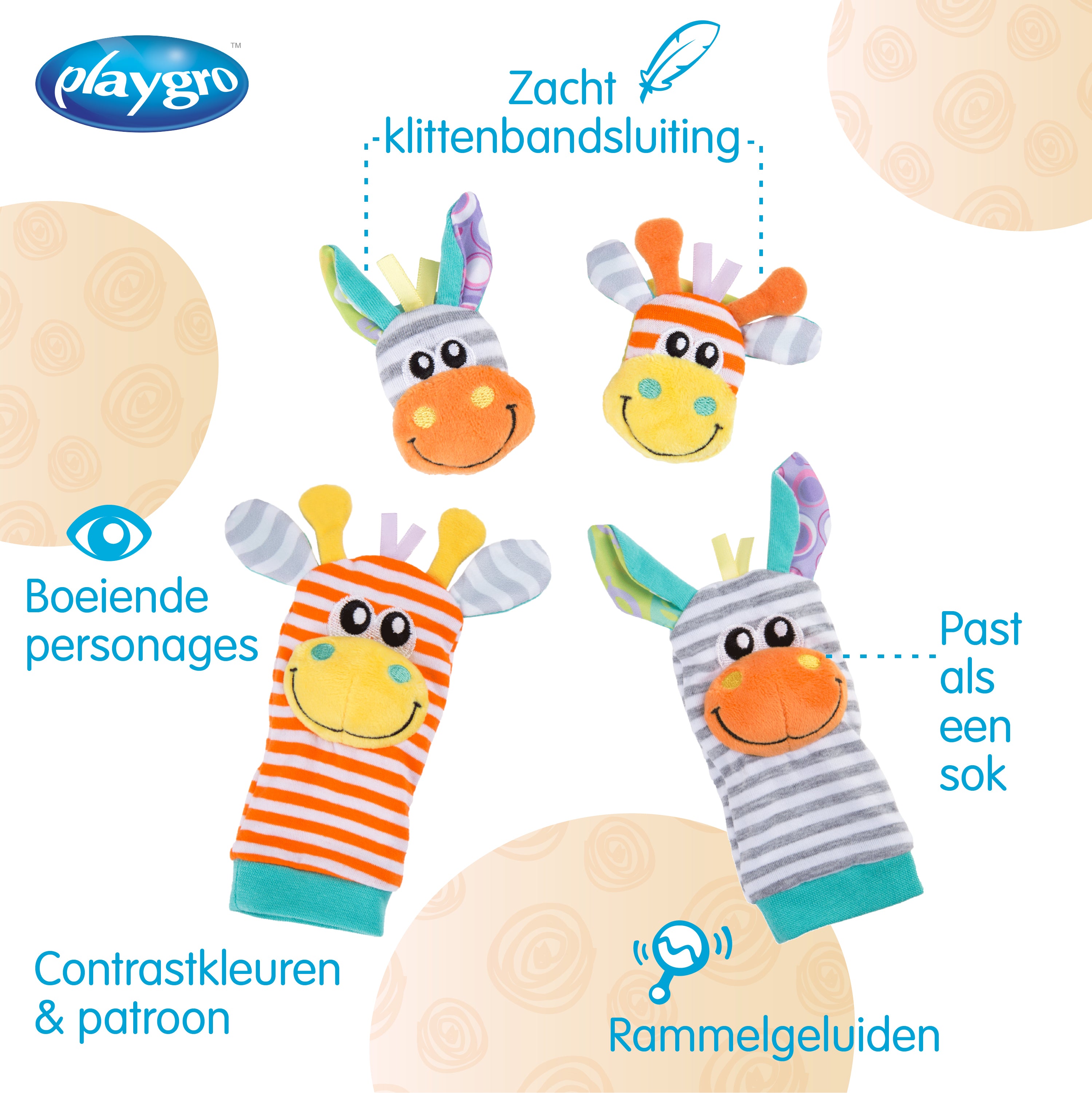 Playgro Jungle Wrist Rattle and Foot Finder Pack