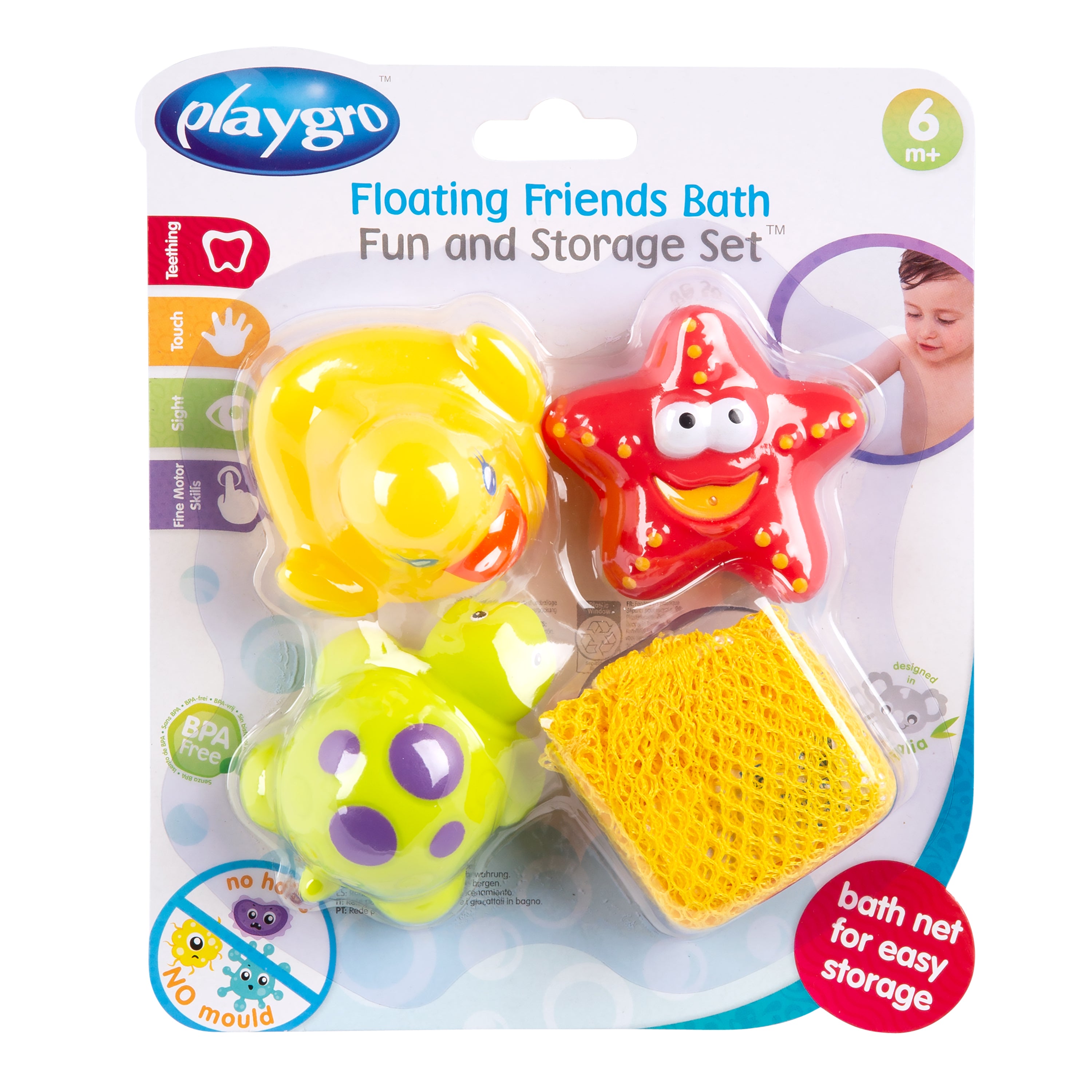 Playgro Floating Friends Bath Fun & Storage Set - Fully Sealed