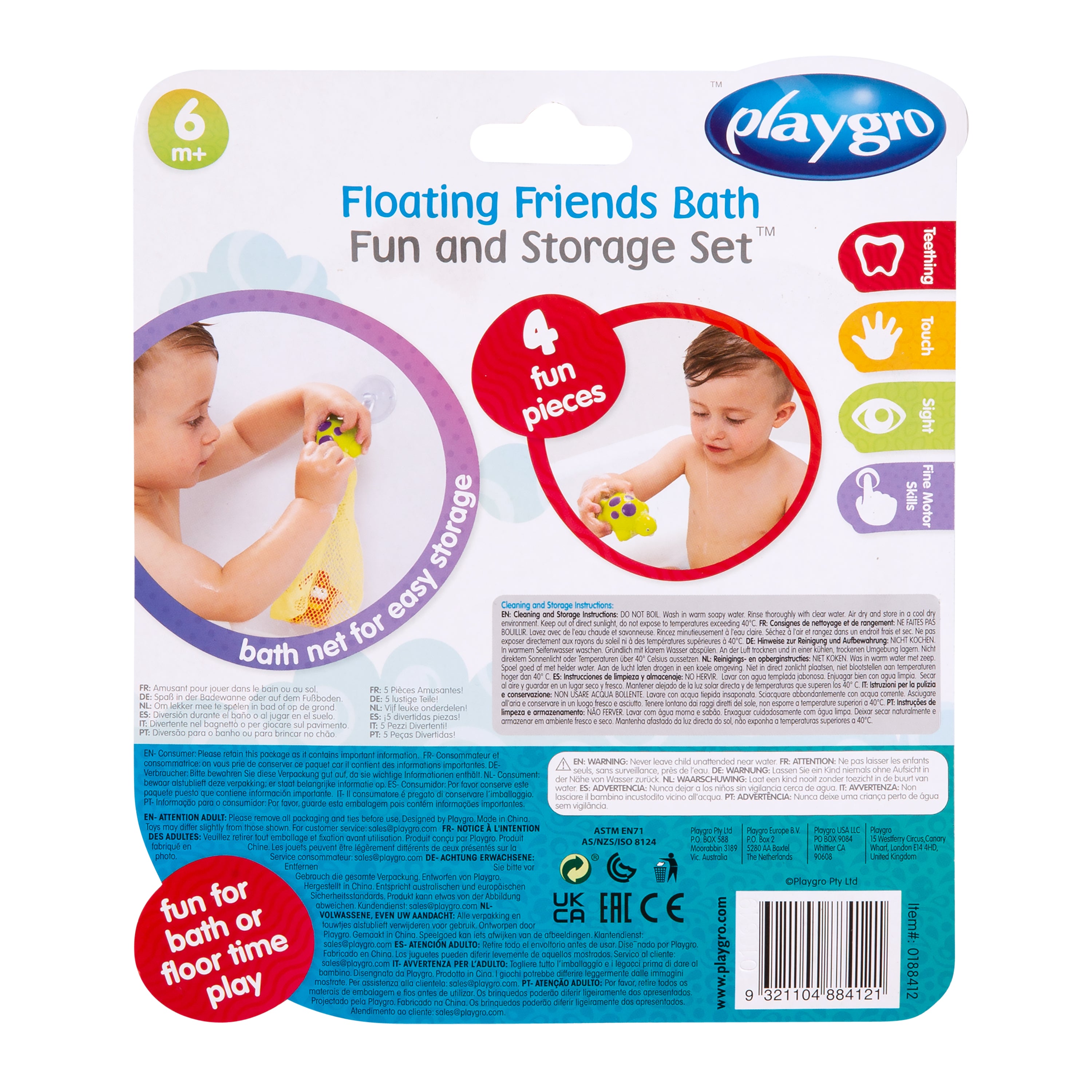 Playgro Floating Friends Bath Fun & Storage Set - Fully Sealed