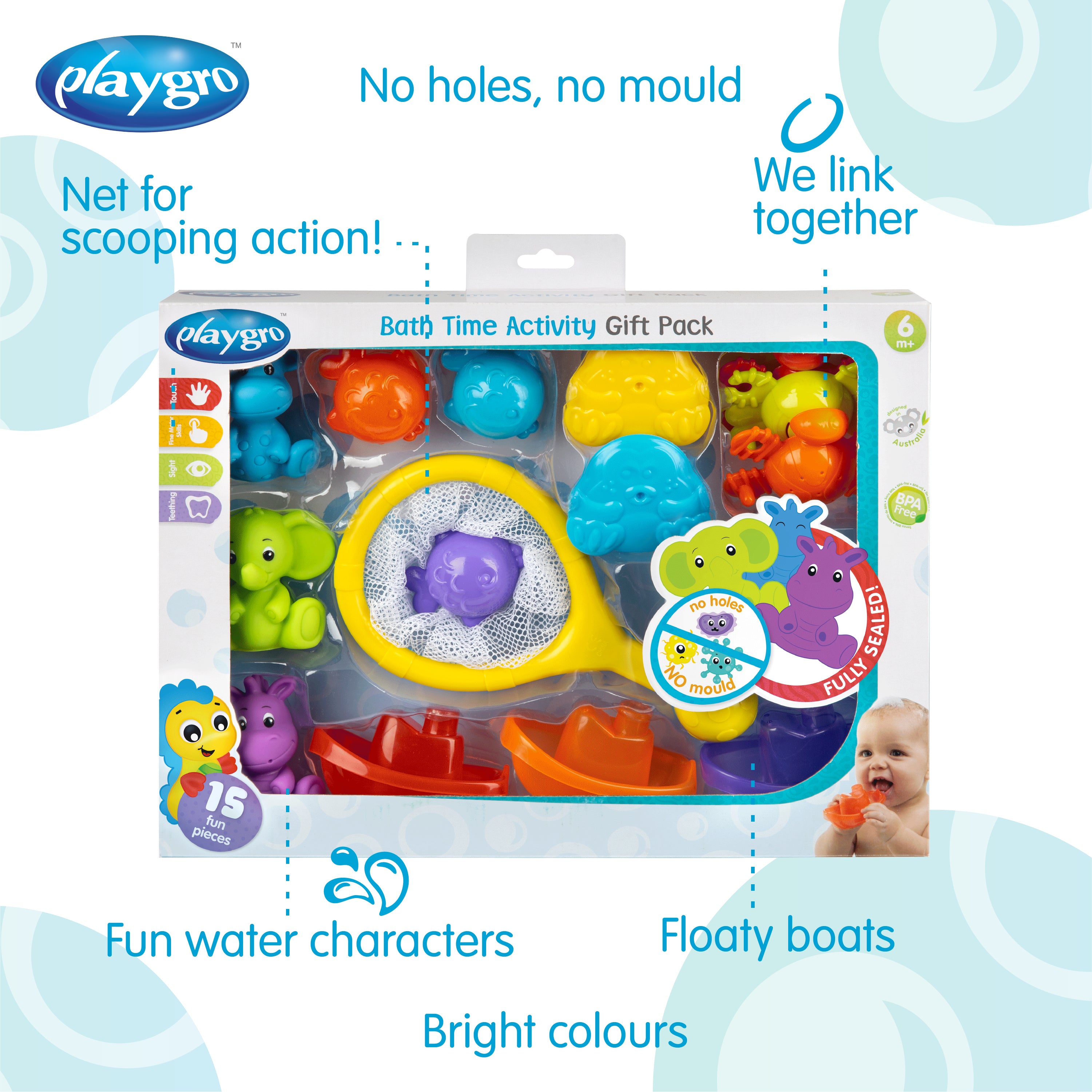 Playgro Bath Time Activity Gift Pack - Fully Sealed