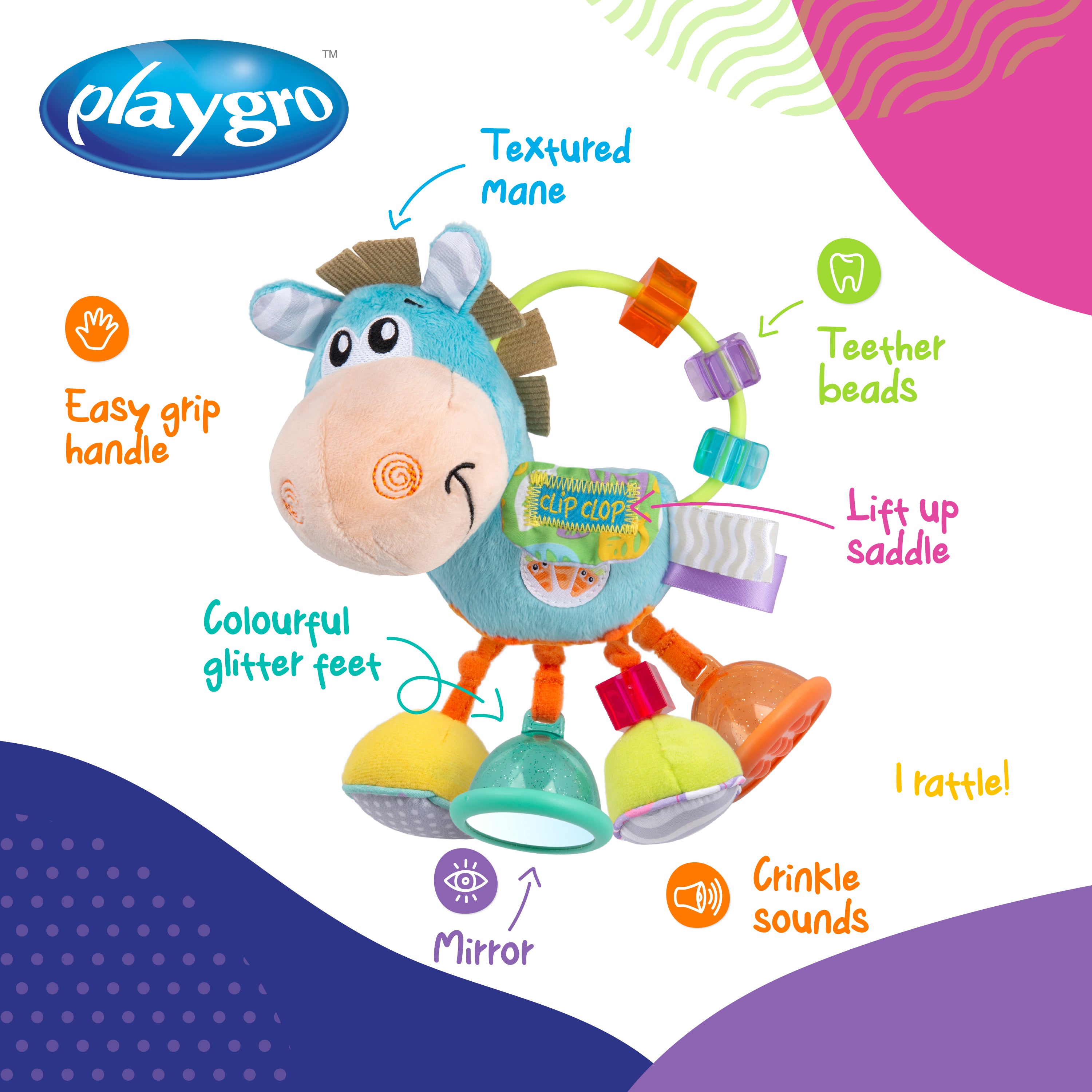 Playgro Clip Clop Activity Rattle