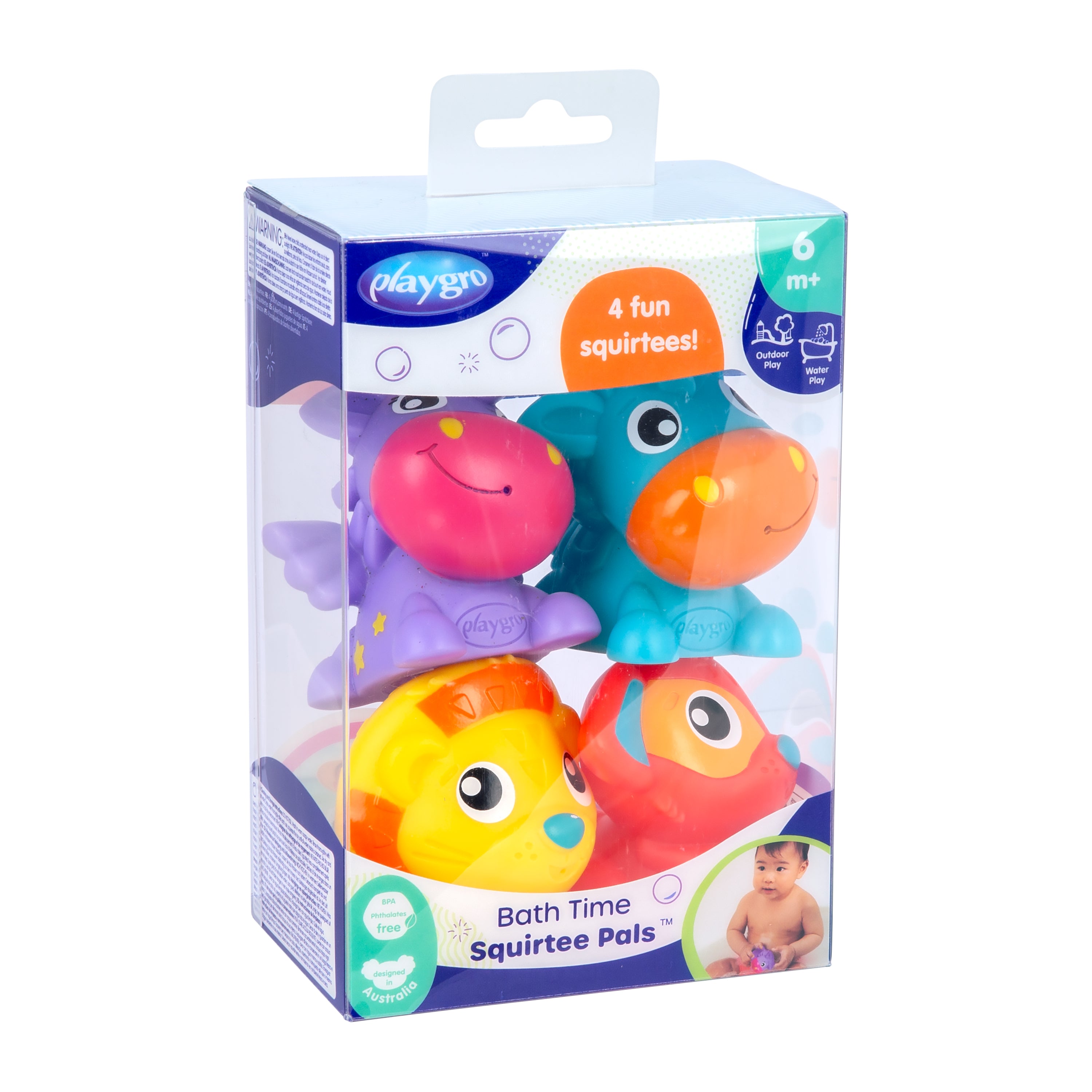 Playgro Bath Time Squirtee Pals (4 Pack)