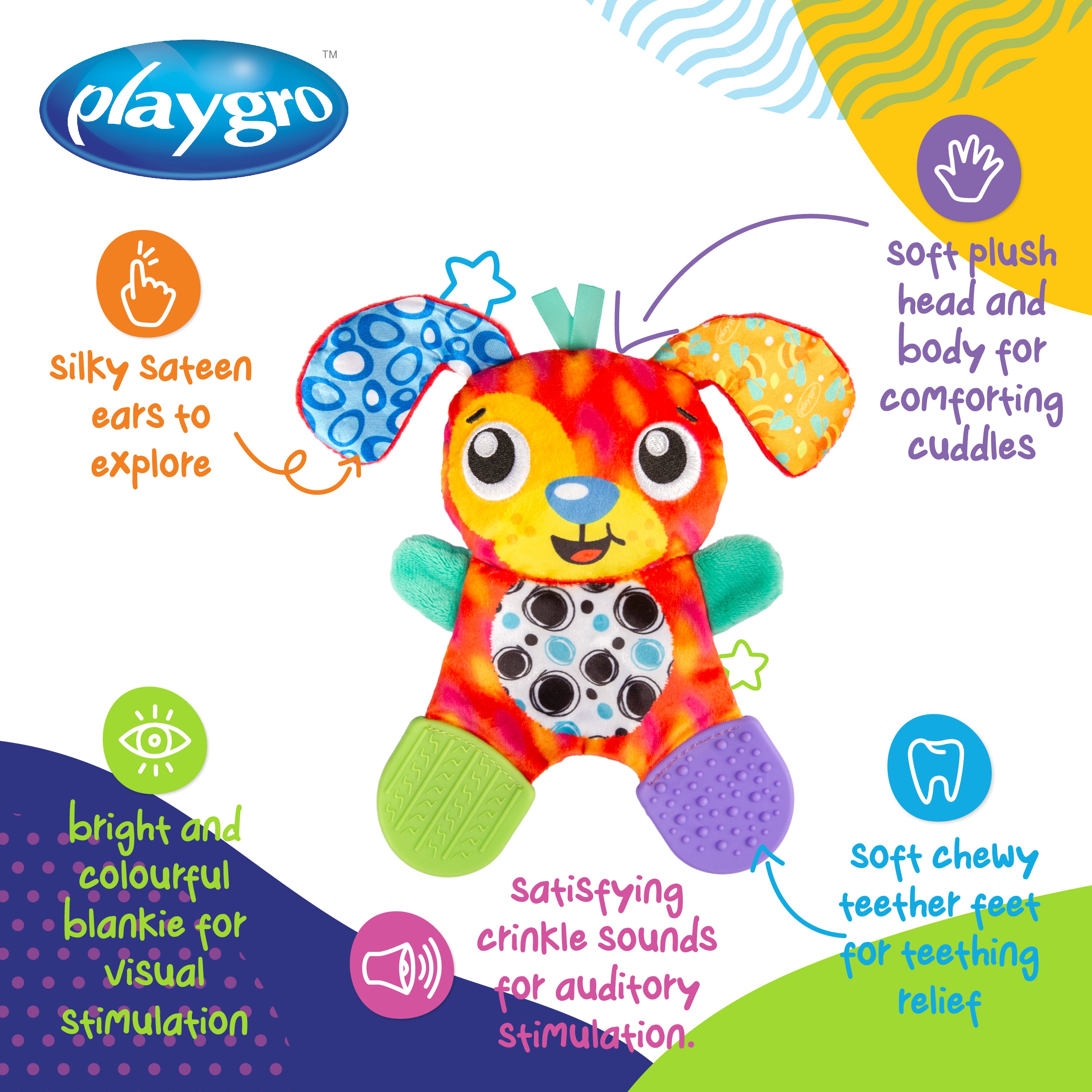 Playgro Crinkle Blankie Penny Puppy