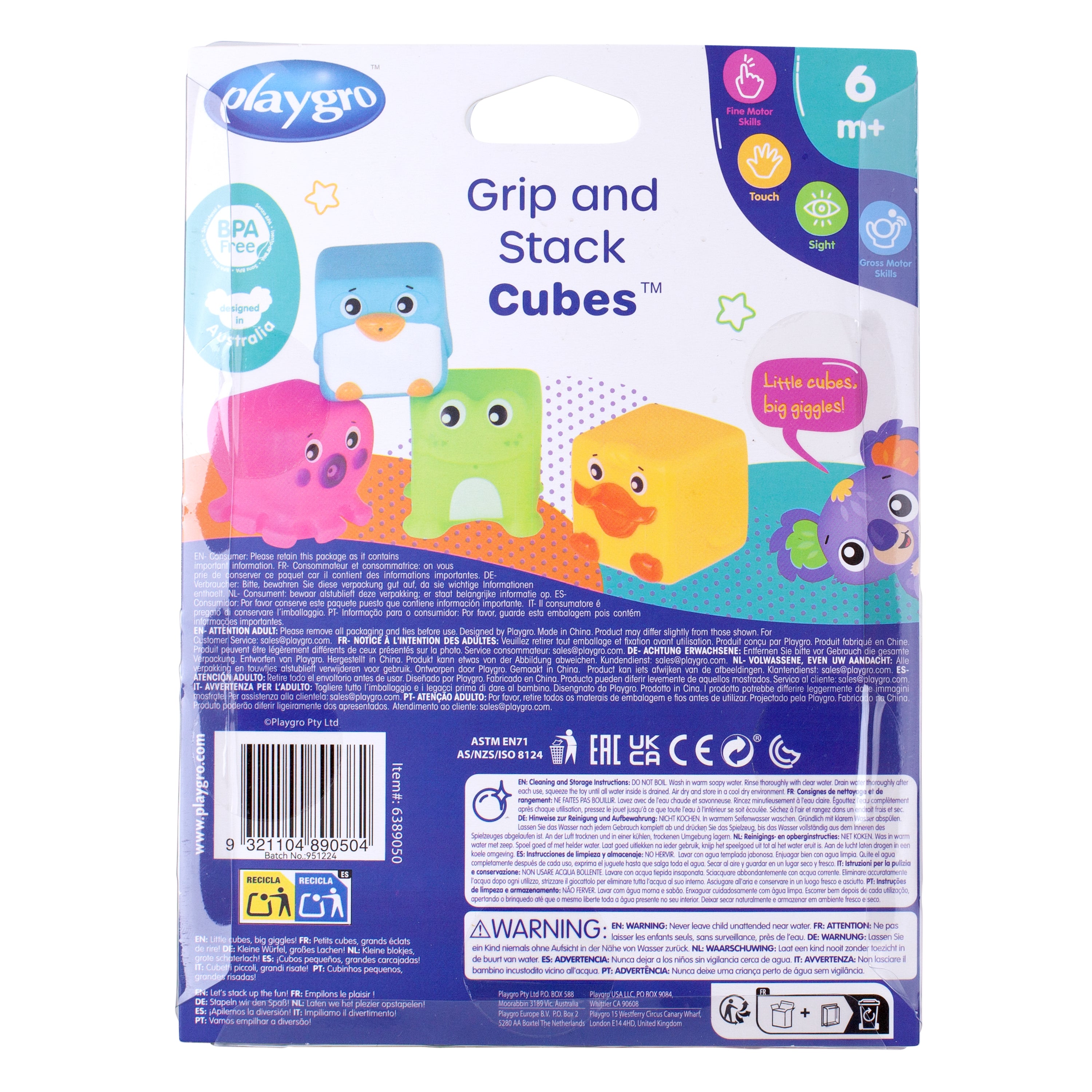 Playgro Grip and Stack Cubes