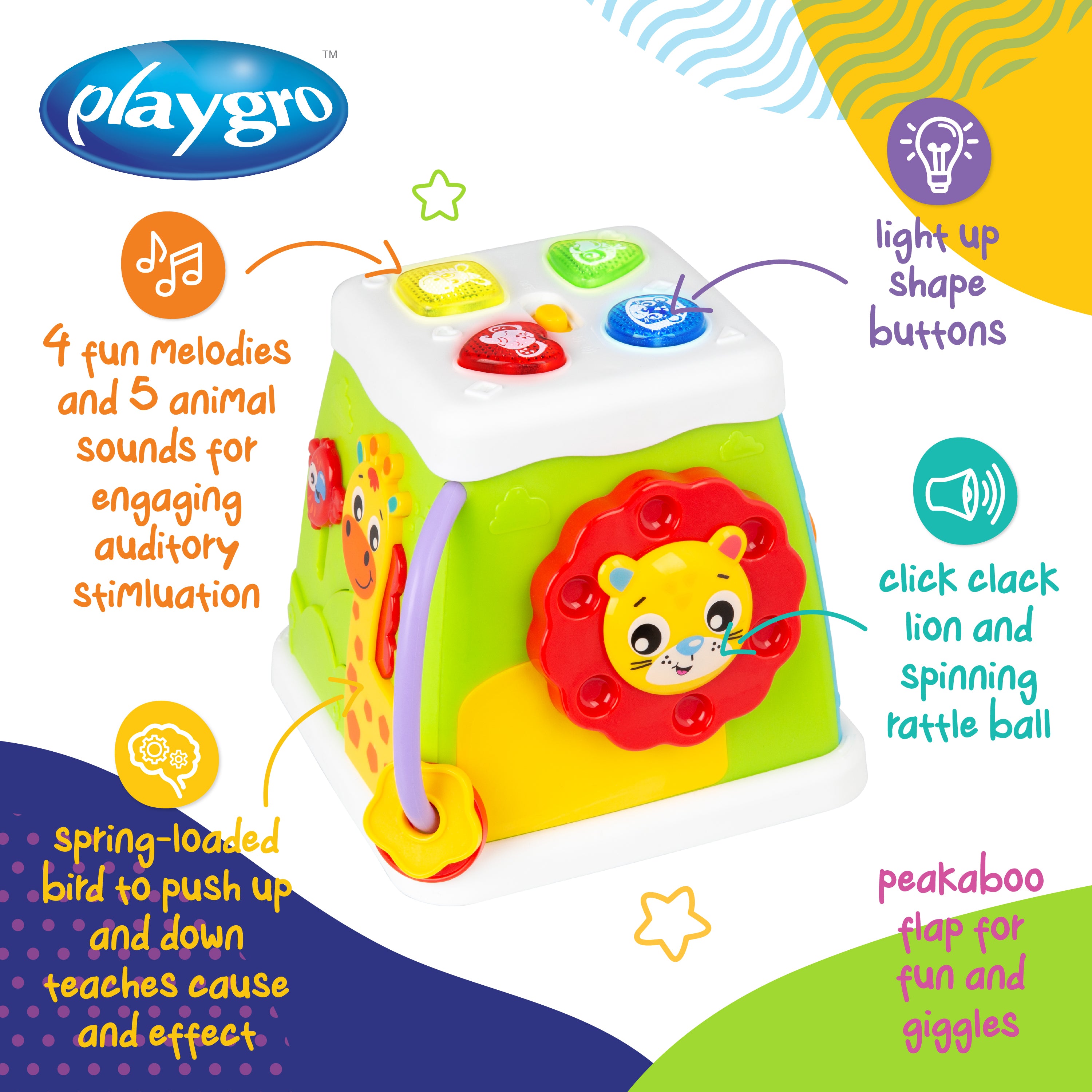 Playgro Jungle Jive Activity Cube