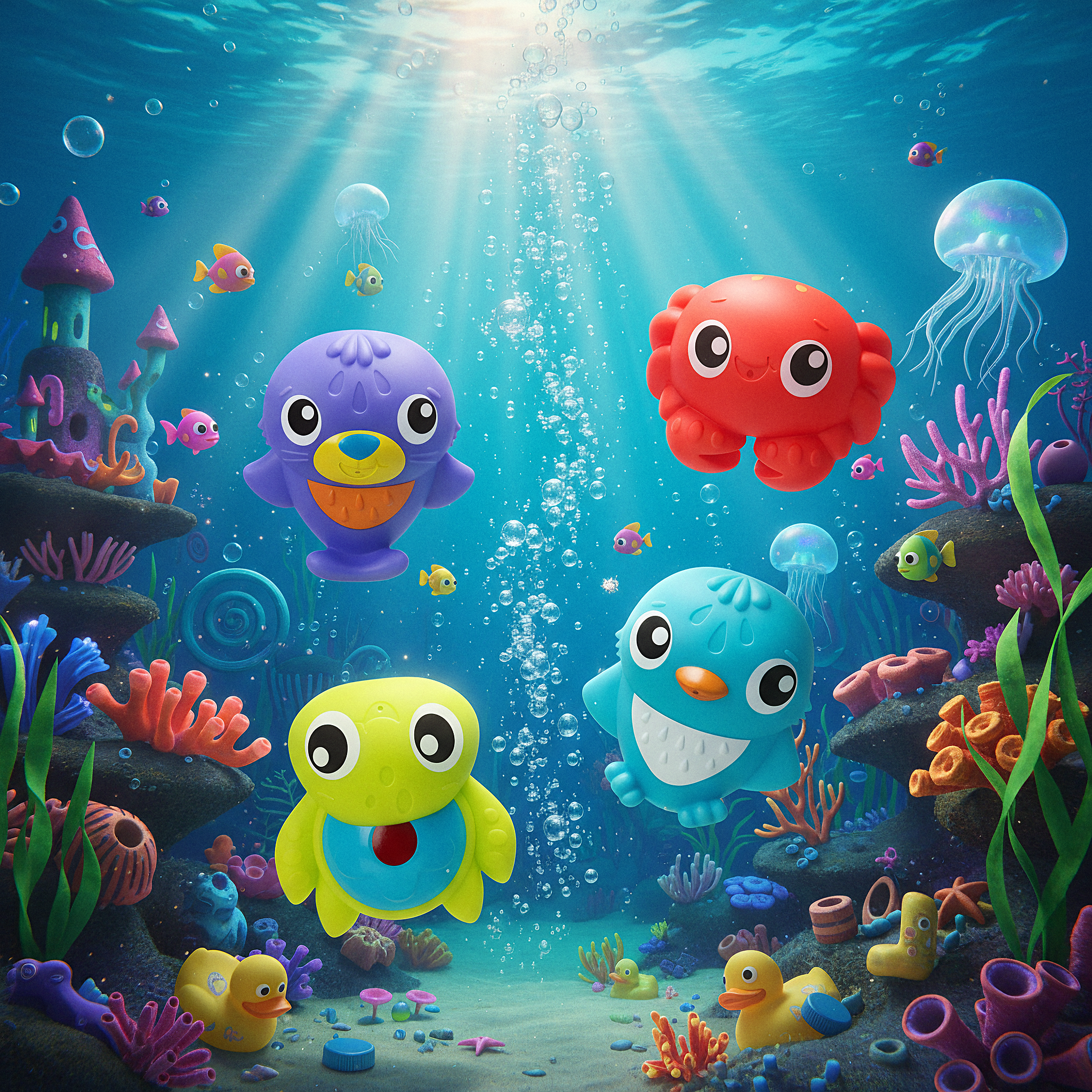 Playgro Mini Marine Squirtees (10 Pack)