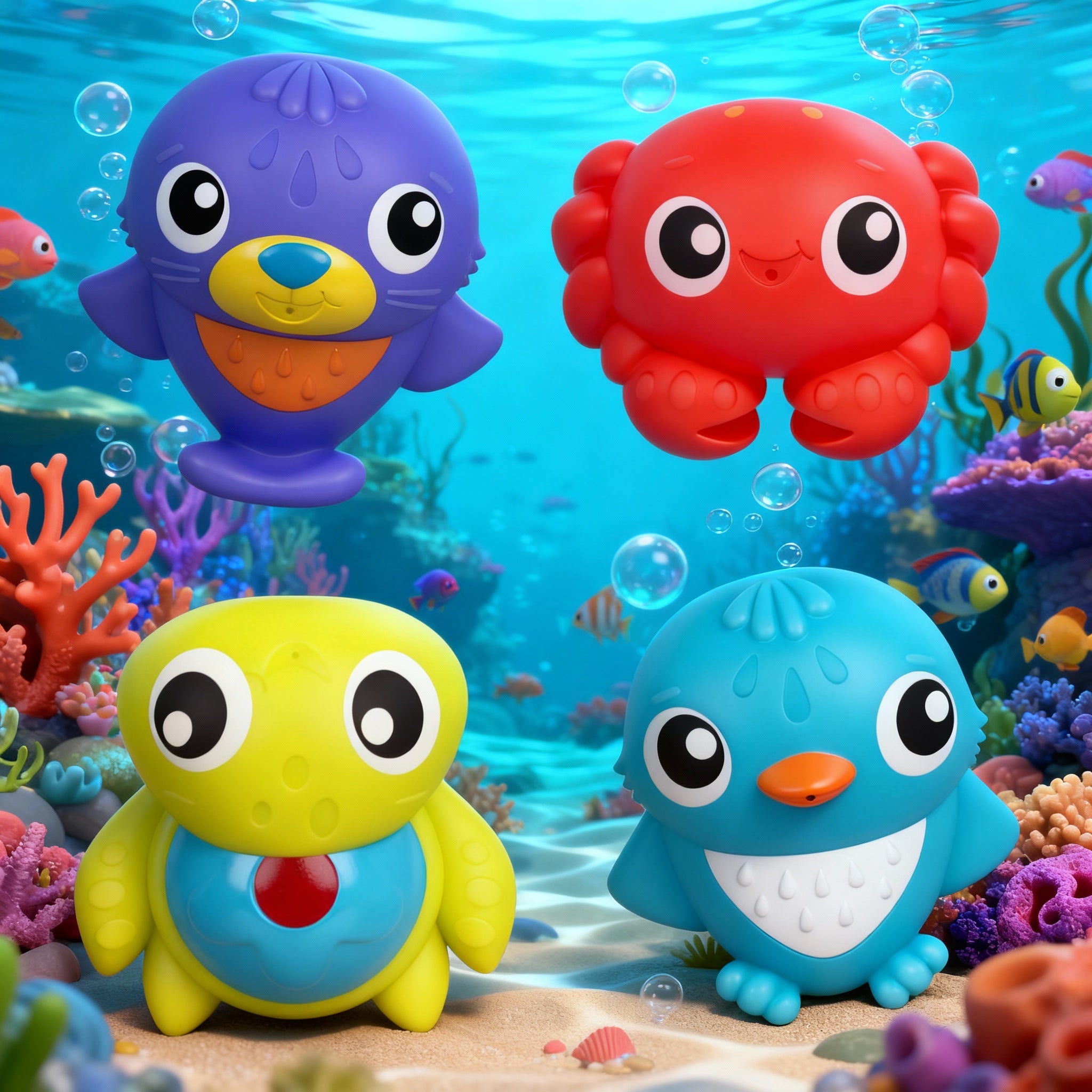 Playgro Mini Marine Squirtees (10 Pack)