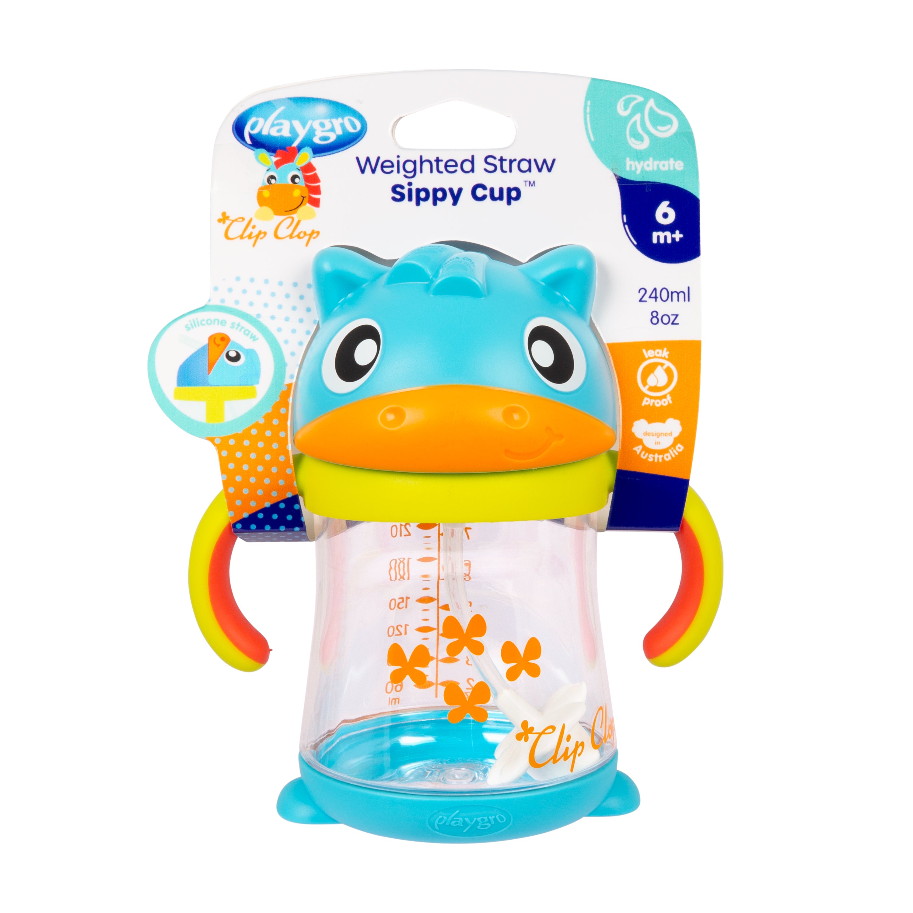 Clip Clop Weighted Straw Sippy Cup 6m+