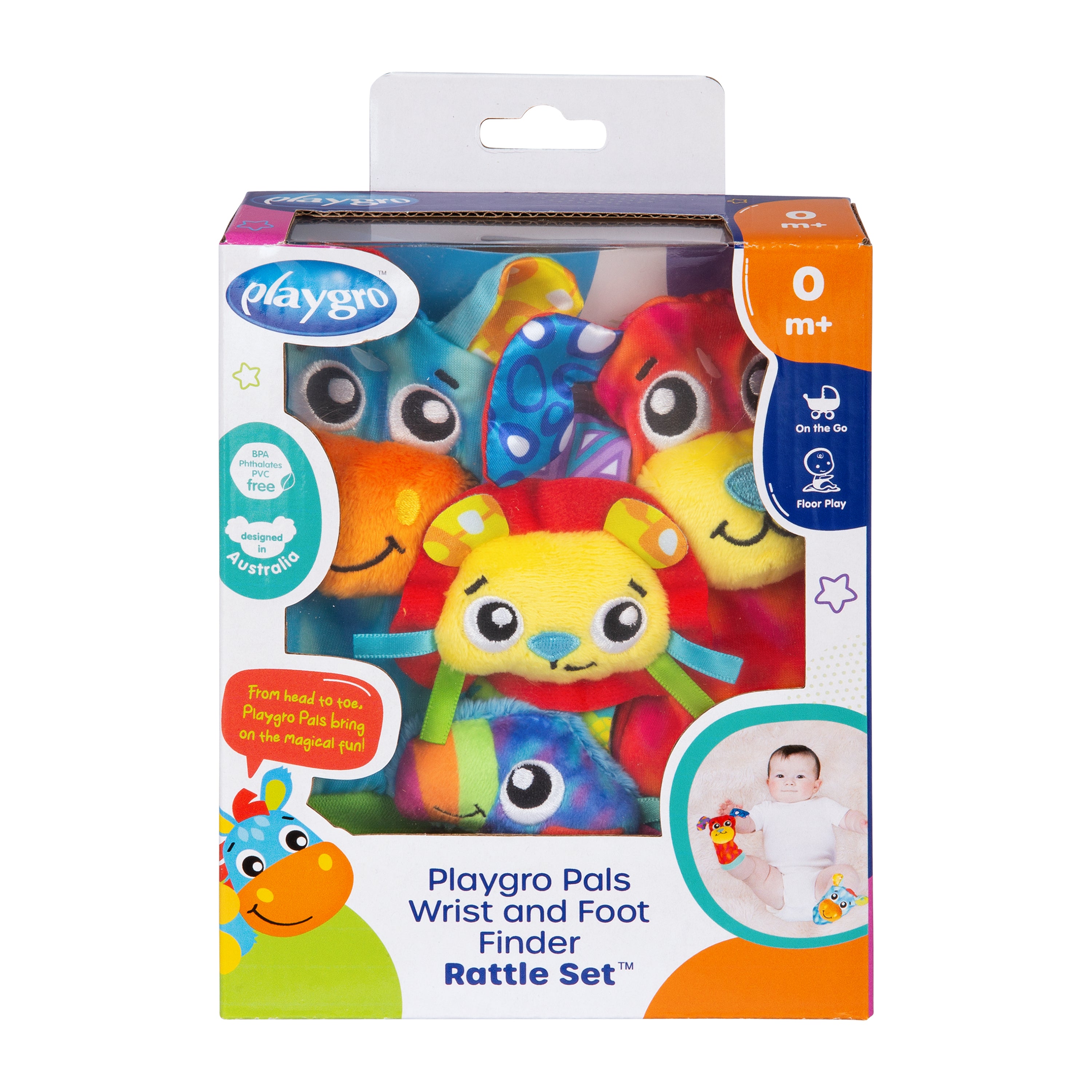 Playgro Pals Wrist and Foot Finder Rattle Set