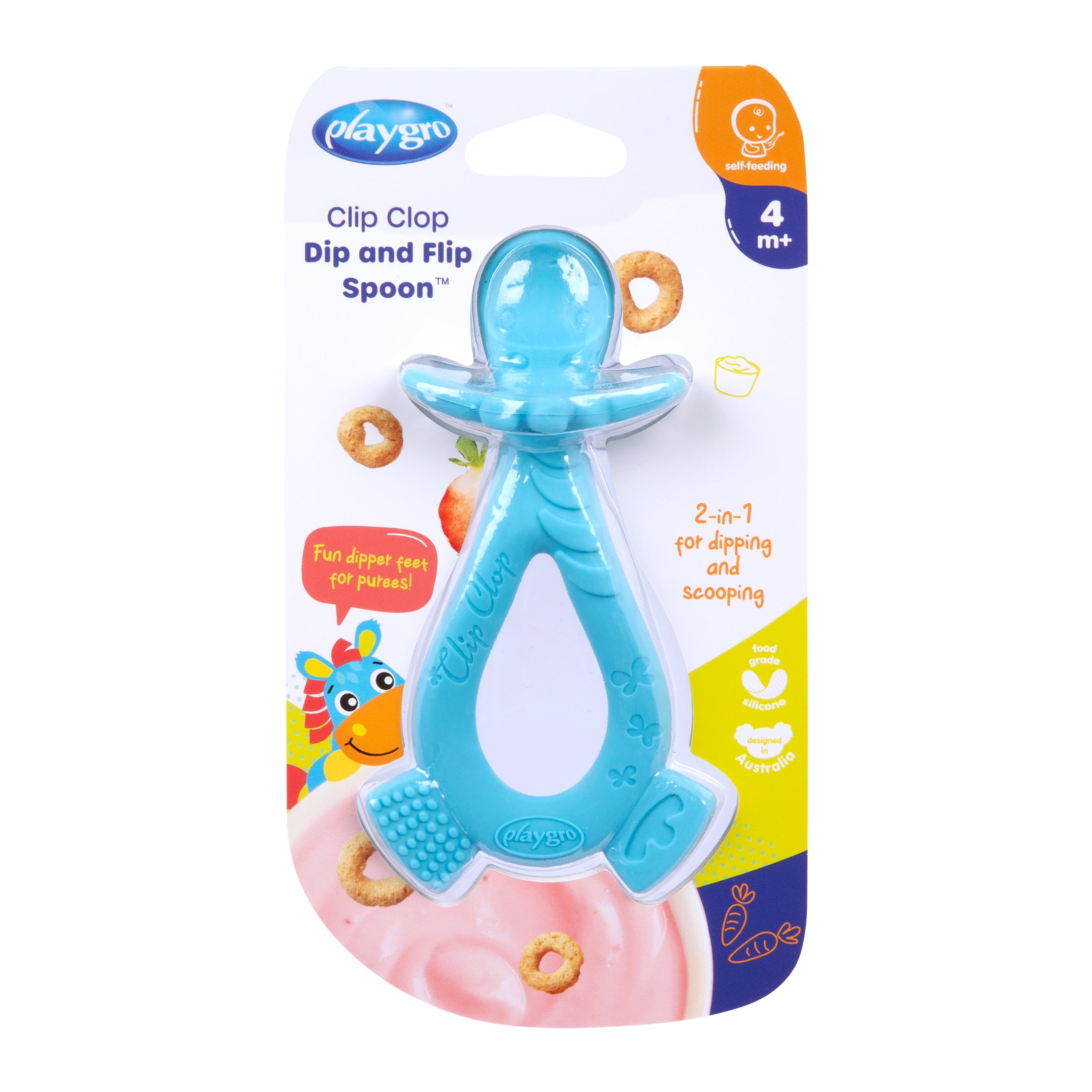 Clip Clop Dip & Flip Spoon - Blue