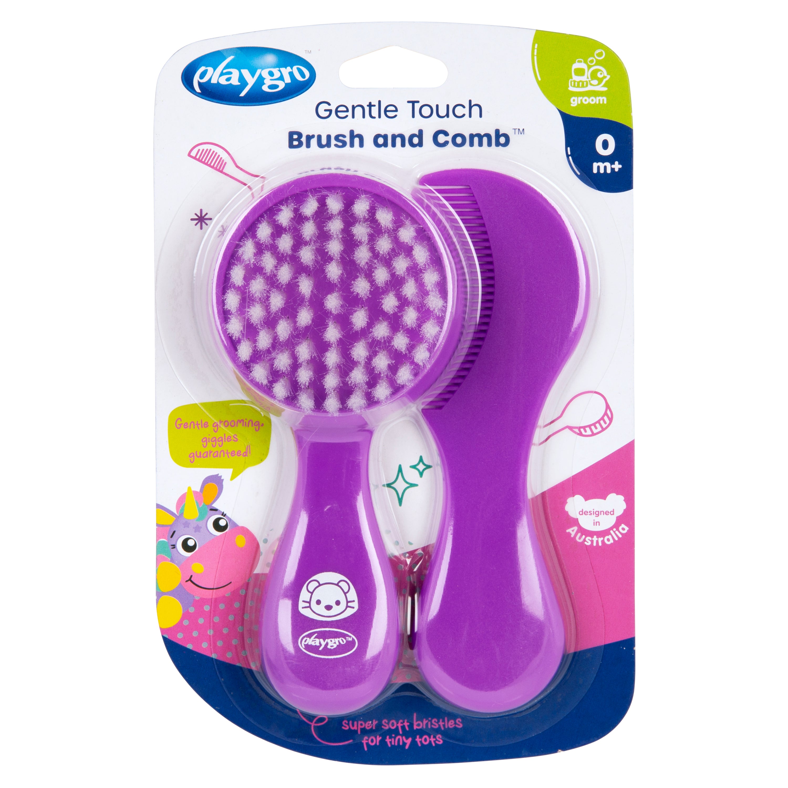 Playgro Gentle Touch Brush and Comb - 2 Assort