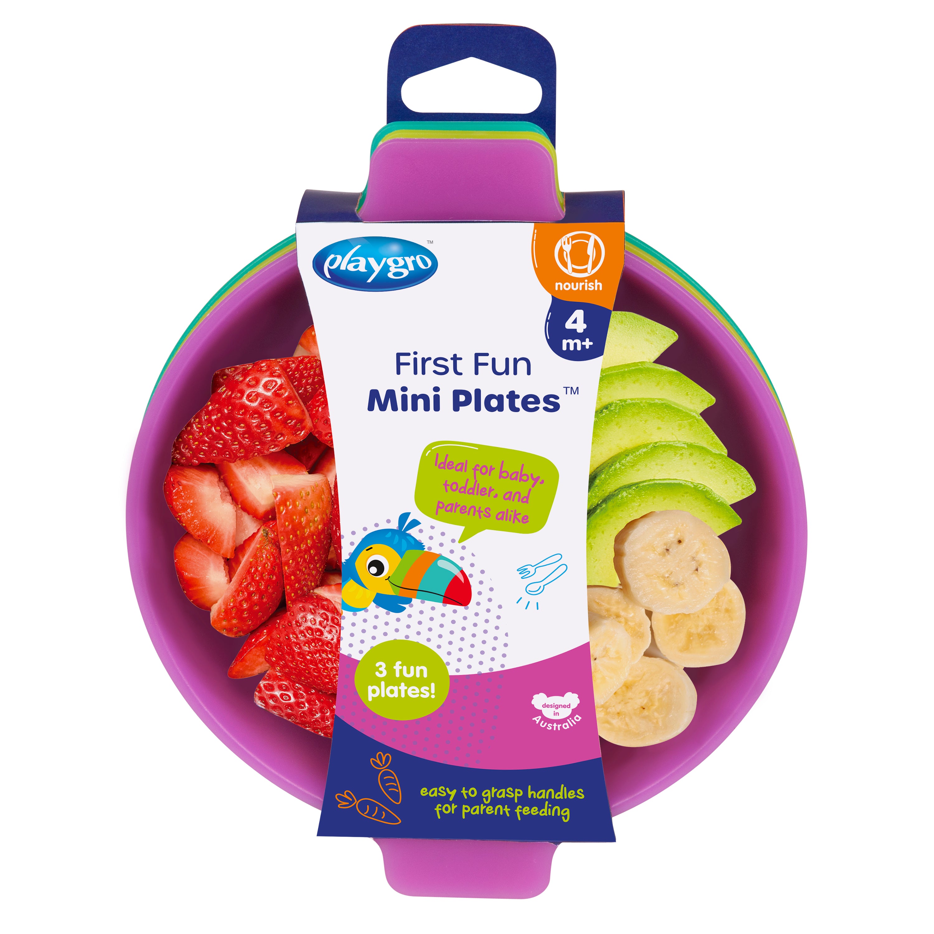 First Fun Mini Plates 3 Pack - Peacock